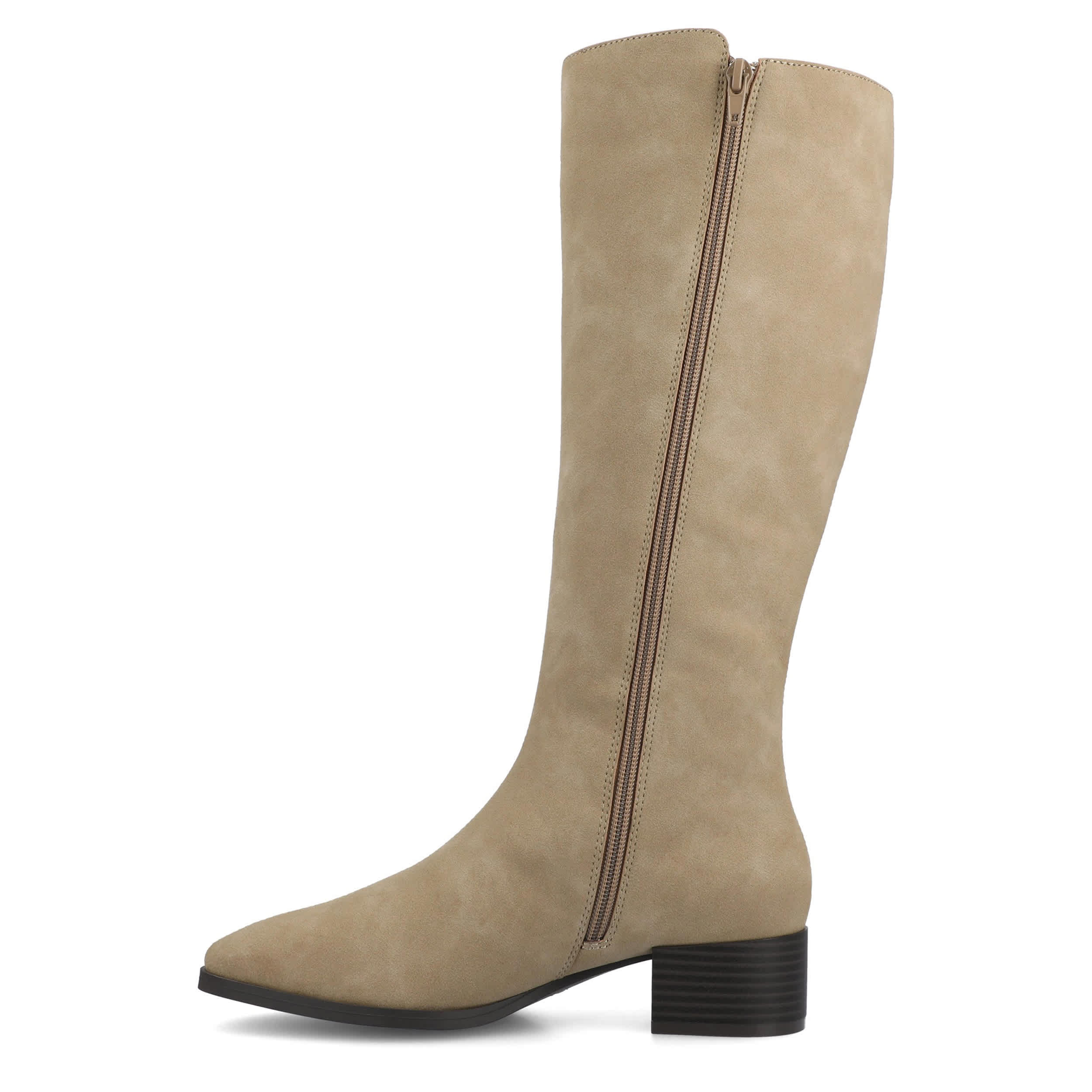 JOURNEE COLLECTION-WOMENS DEVRI WIDE CALF TALL BOOT-MED NATURAL & 
