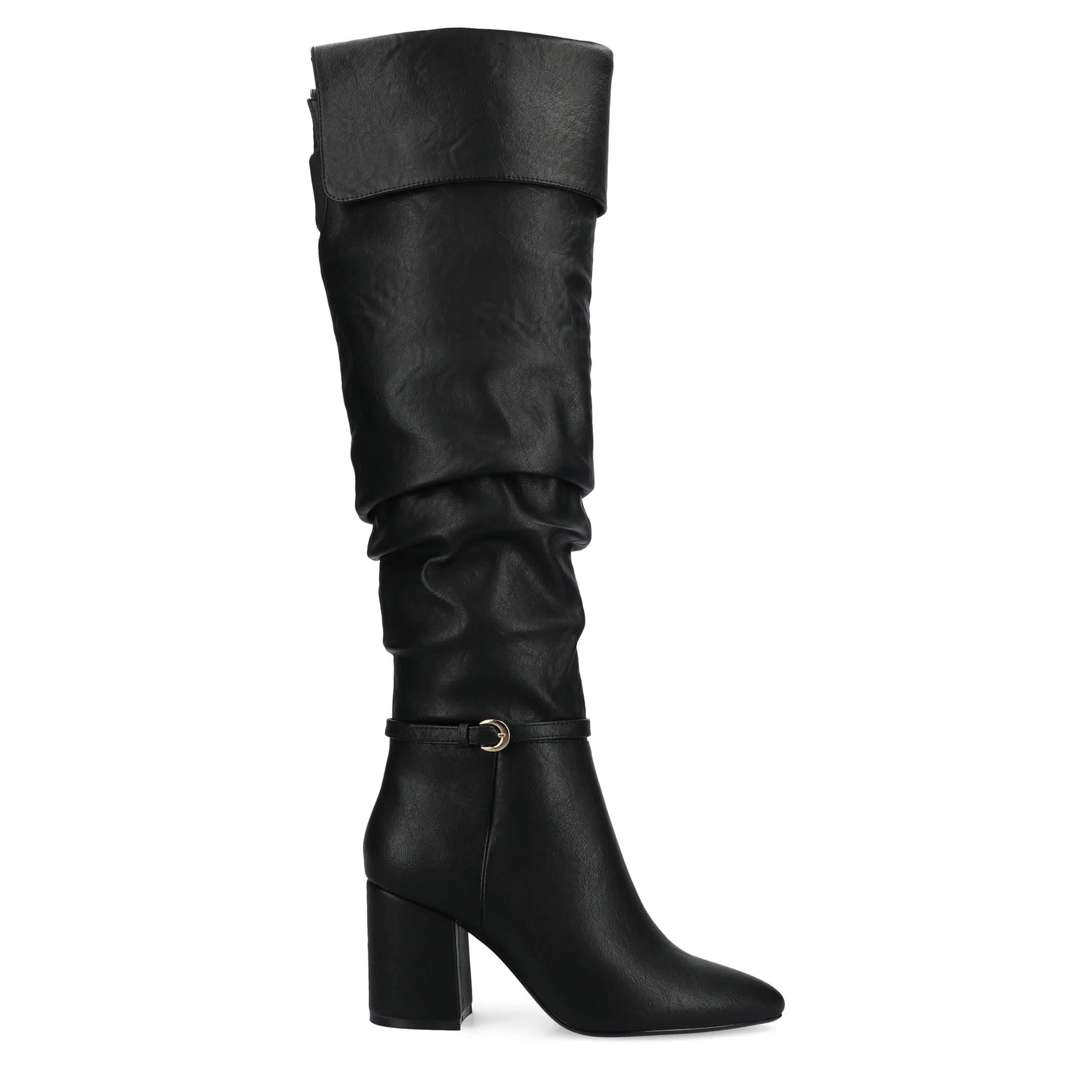 JOURNEE COLLECTION-WOMENS FLORETTA OVER THE KNEE BOOT-BLACK & 