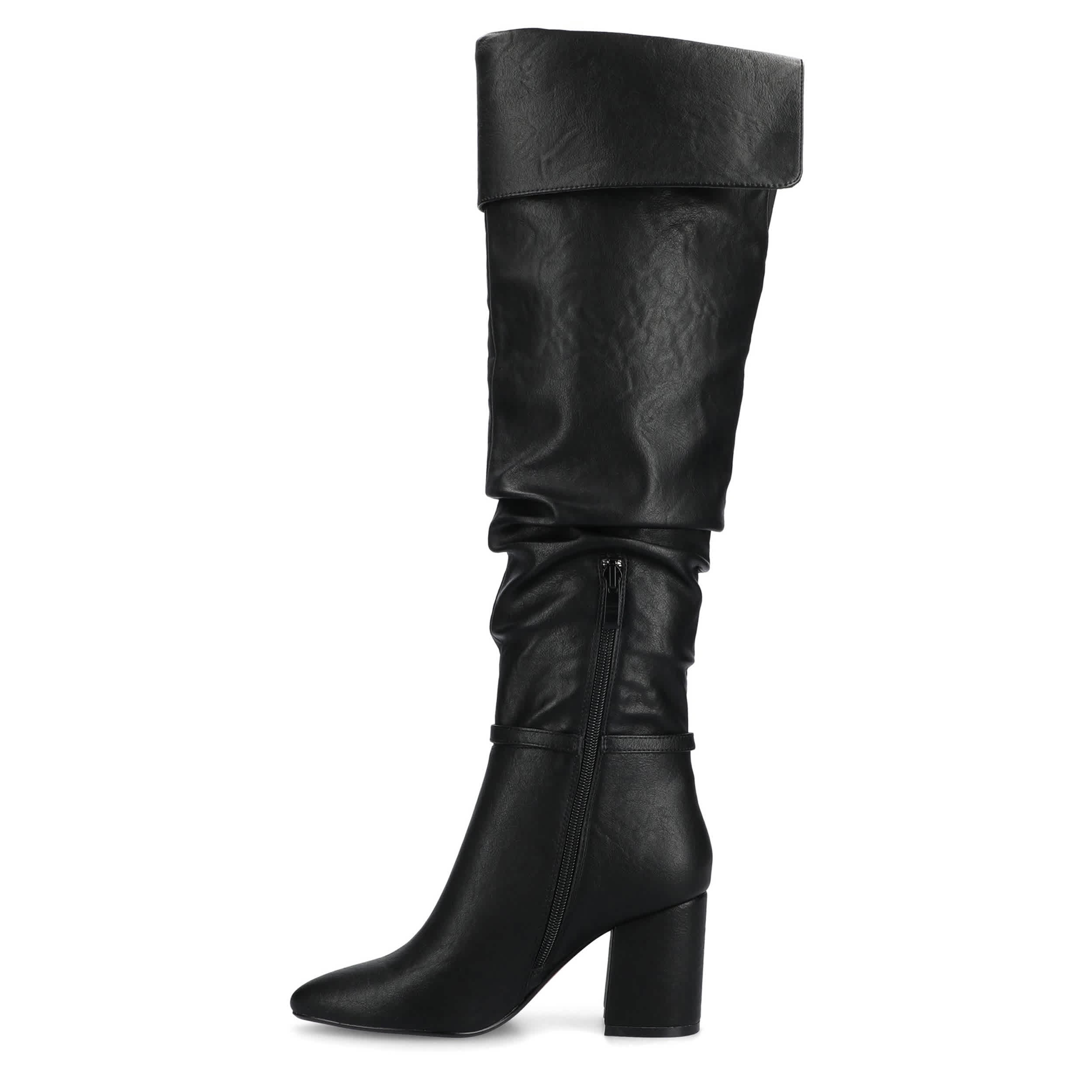 JOURNEE COLLECTION-WOMENS FLORETTA OVER THE KNEE BOOT-BLACK & 