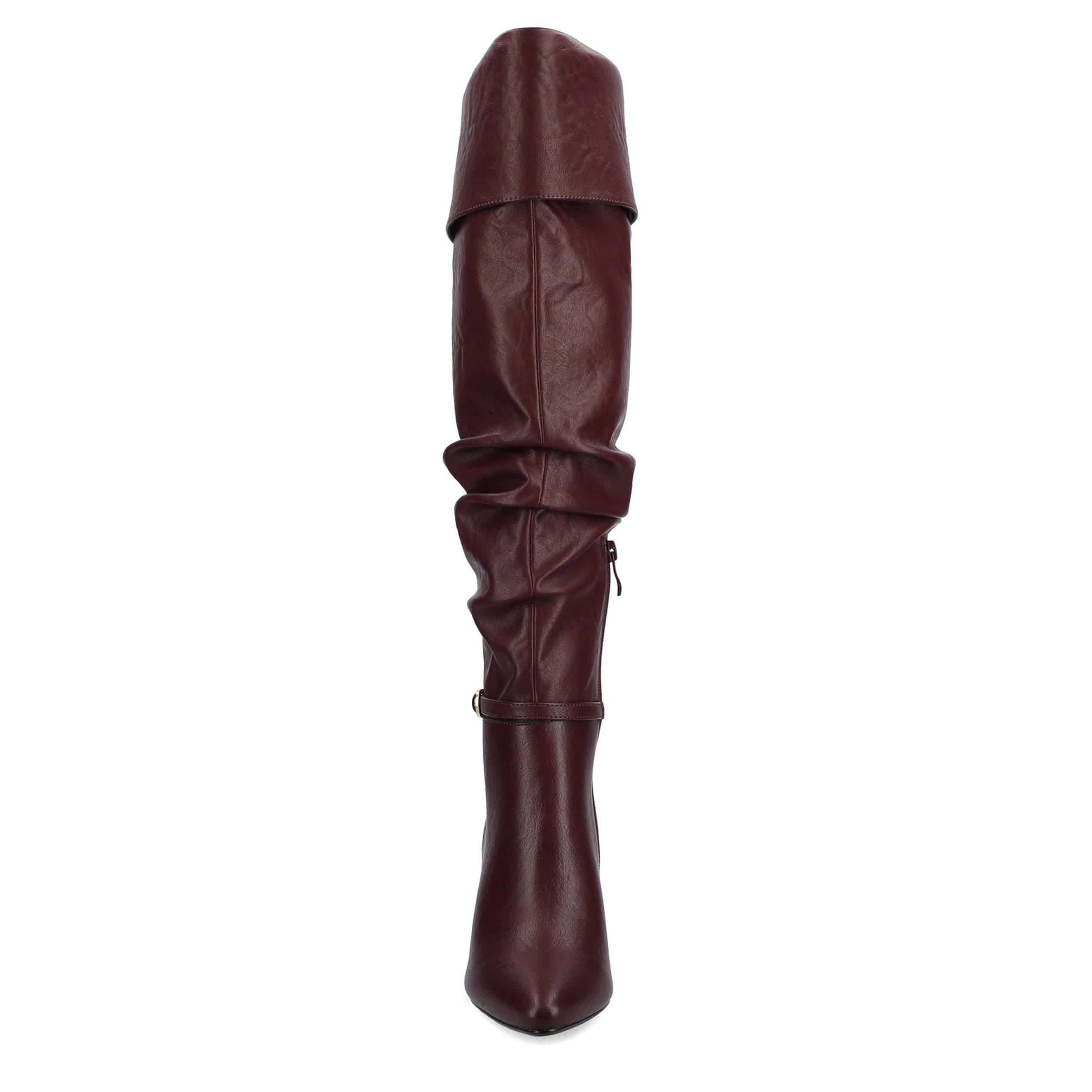 JOURNEE COLLECTION-WOMENS FLORETTA OVER THE KNEE BOOT-DARK RED & 