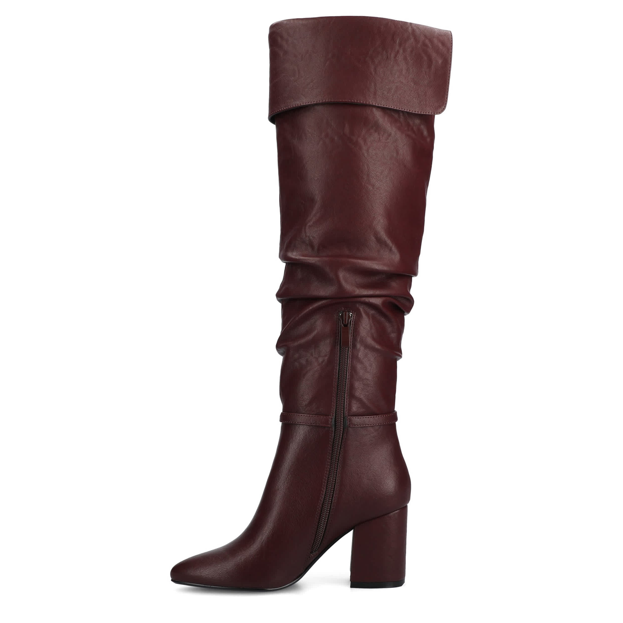 JOURNEE COLLECTION-WOMENS FLORETTA OVER THE KNEE BOOT-DARK RED & 