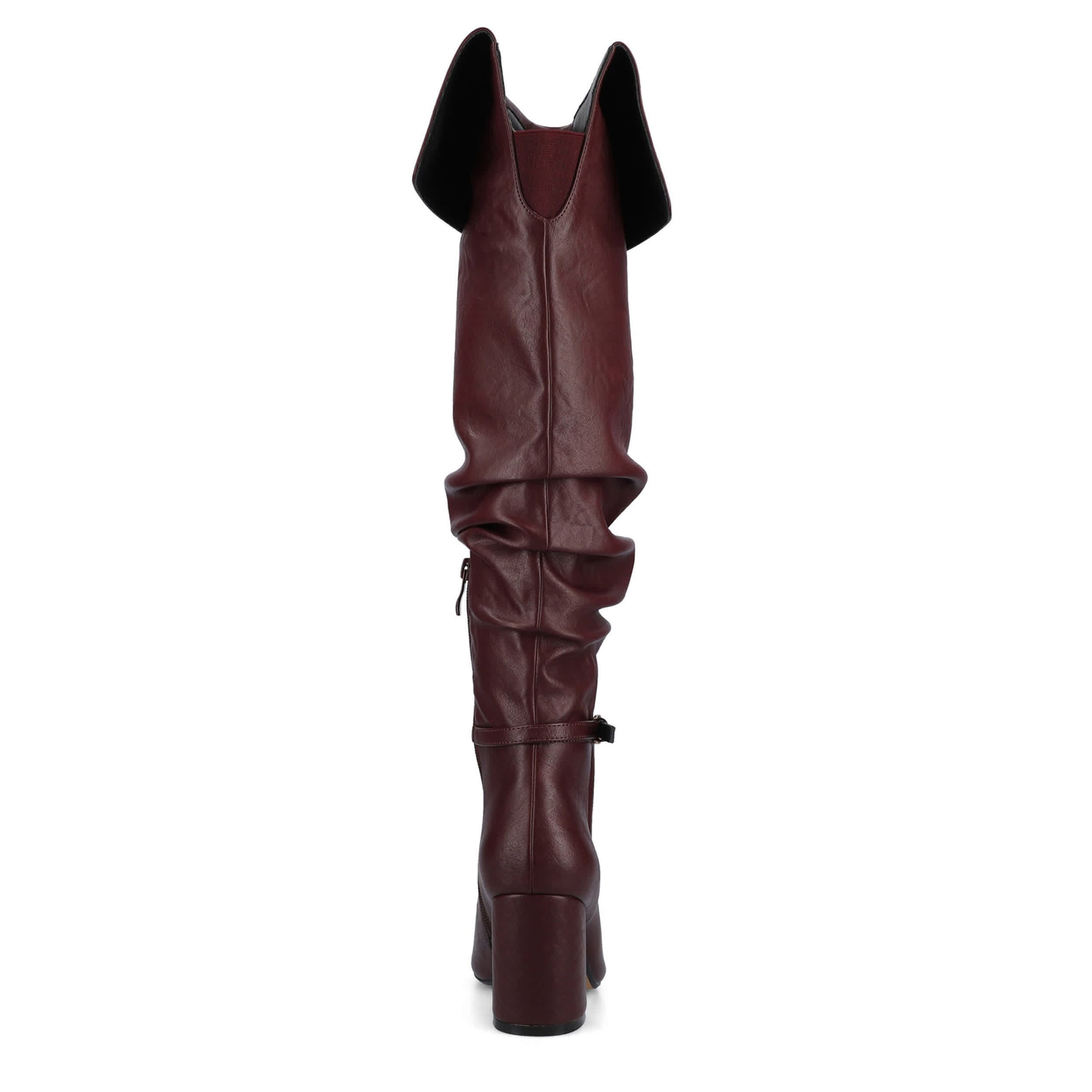 JOURNEE COLLECTION-WOMENS FLORETTA OVER THE KNEE BOOT-DARK RED & 
