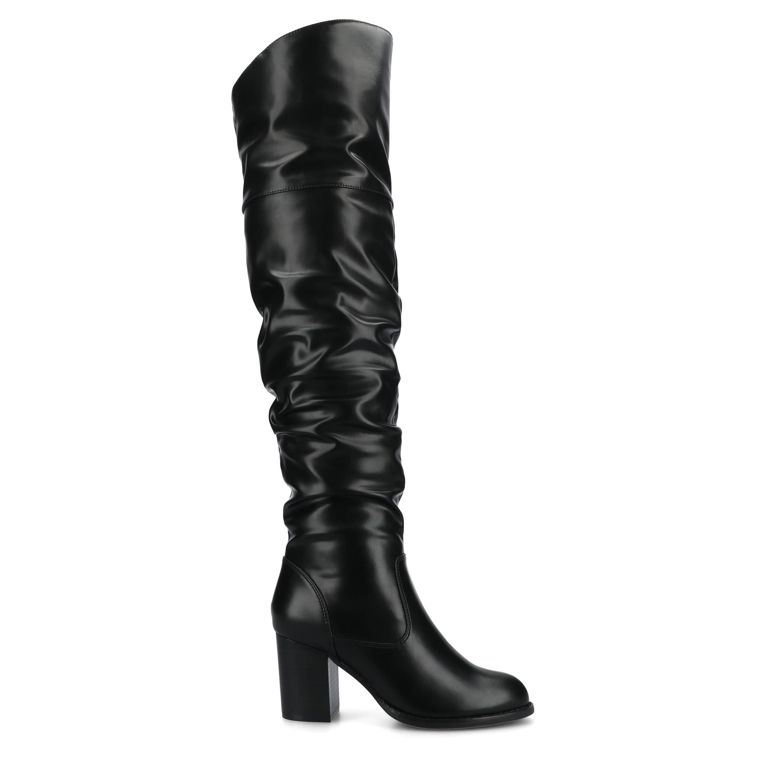 JOURNEE COLLECTION-WOMENS KAISON WIDE CALF OVER THE KNEE BOOT-BLACK & 