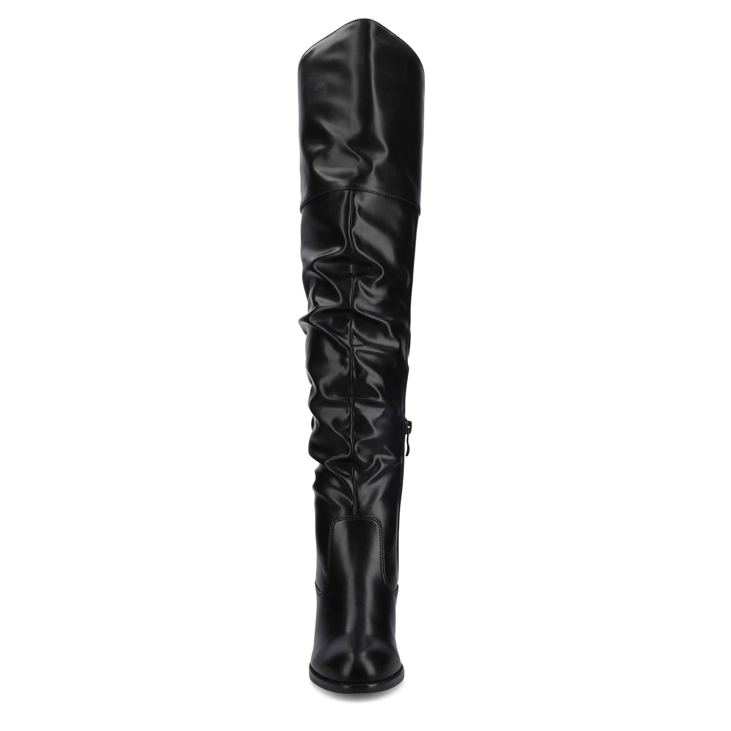 JOURNEE COLLECTION-WOMENS KAISON WIDE CALF OVER THE KNEE BOOT-BLACK & 