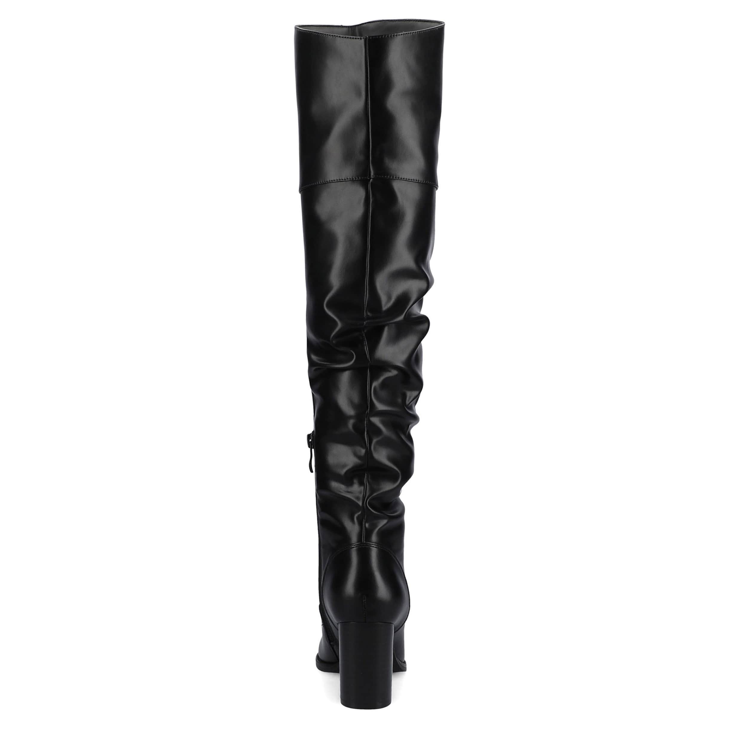 JOURNEE COLLECTION-WOMENS KAISON WIDE CALF OVER THE KNEE BOOT-BLACK & 