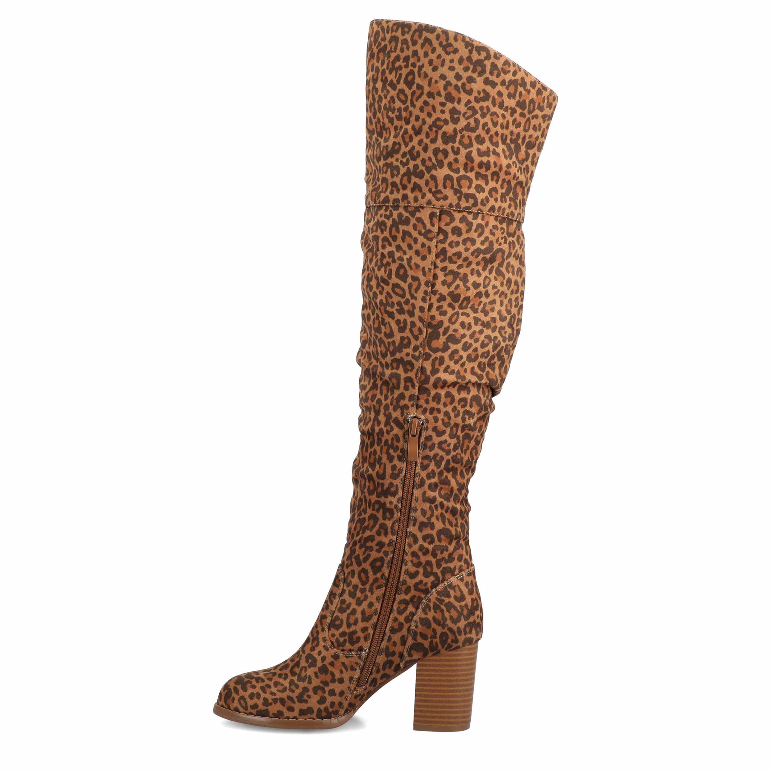 JOURNEE COLLECTION-WOMENS KAISON EXTRA WIDE CALF OVER THE KNEE BOOT-LEOPARD & 