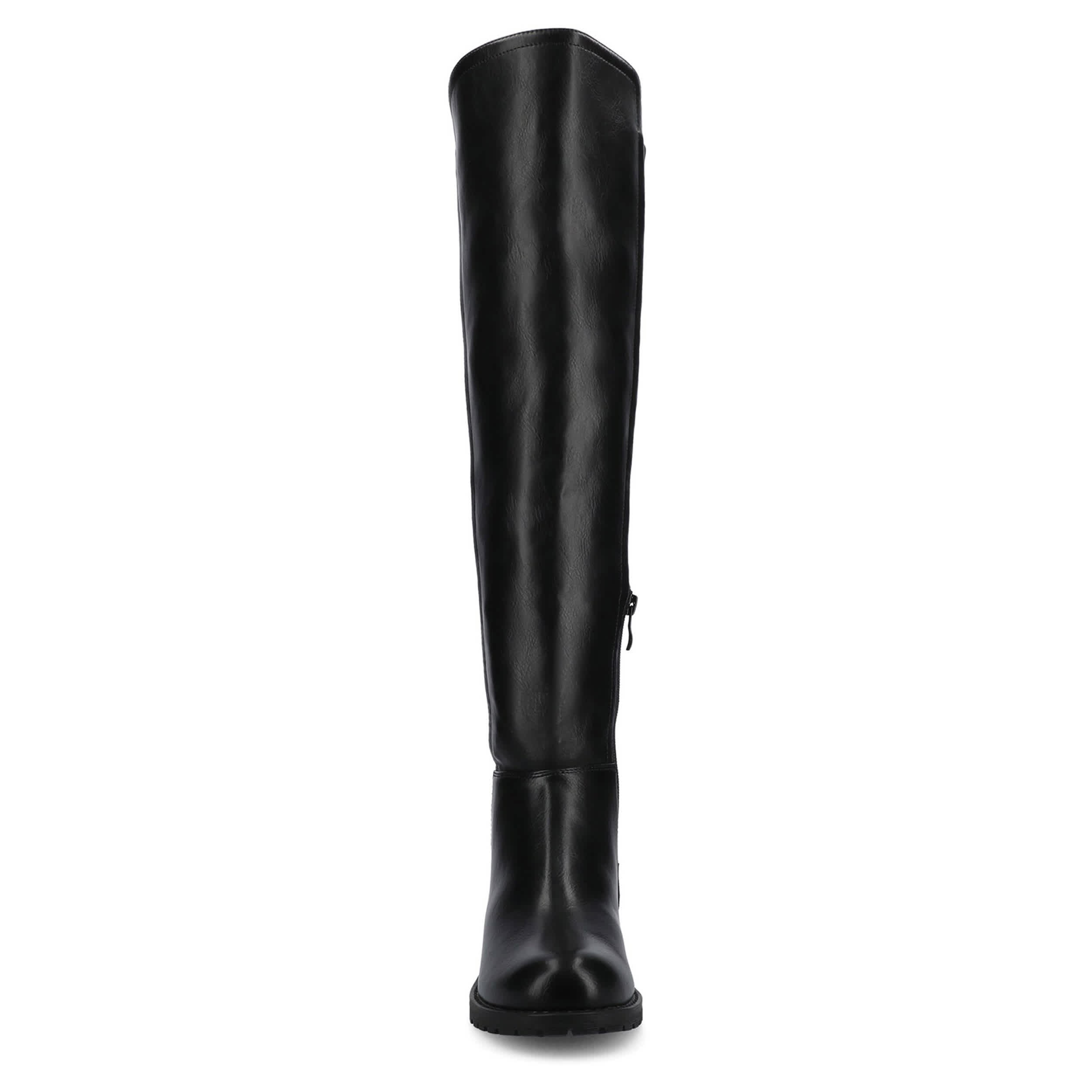 JOURNEE COLLECTION-WOMENS MORRIGAN OVER THE KNEE BOOTS-BLACK & 