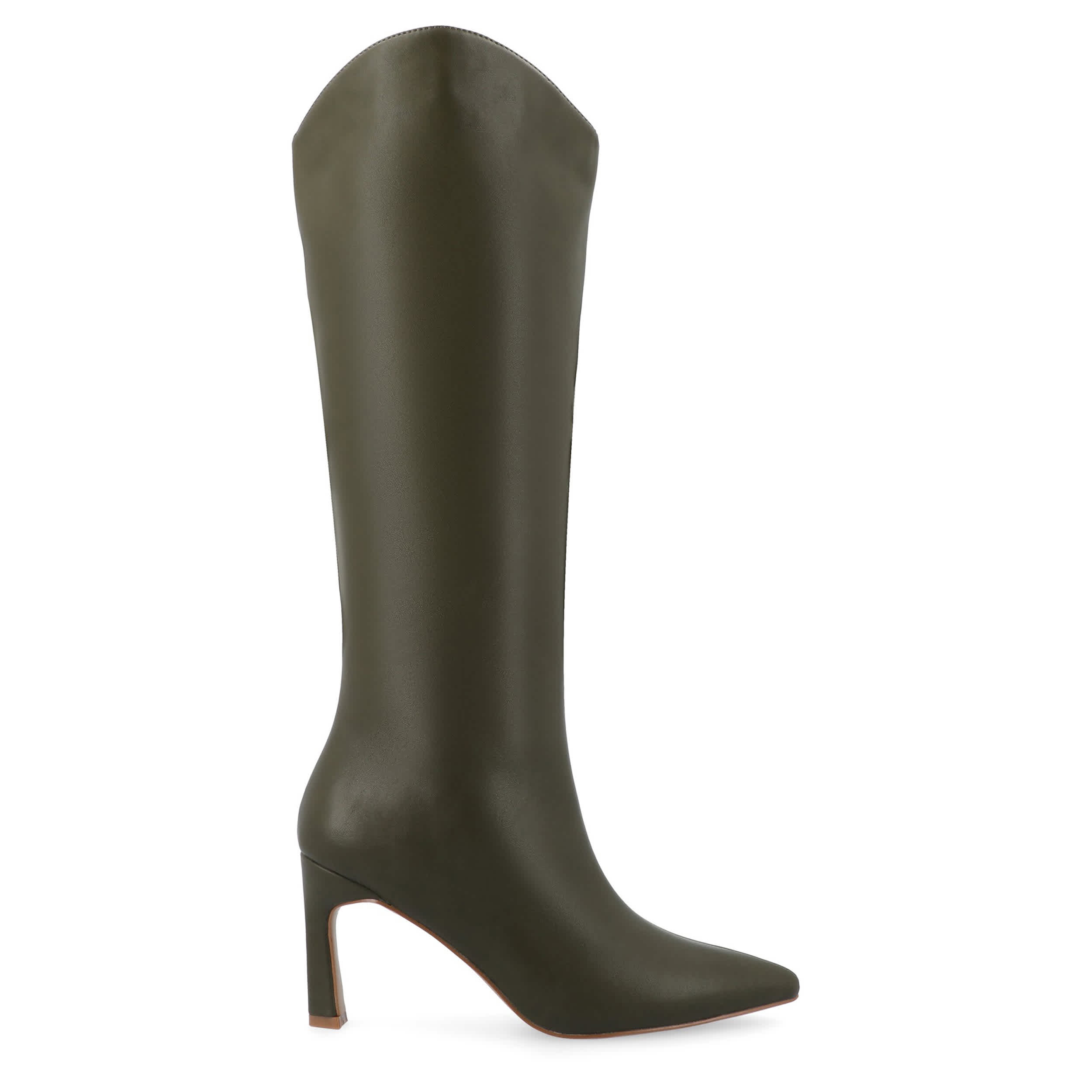 JOURNEE COLLECTION-WOMENS REHELA WIDE CALF TALL BOOT-OLIVE & 