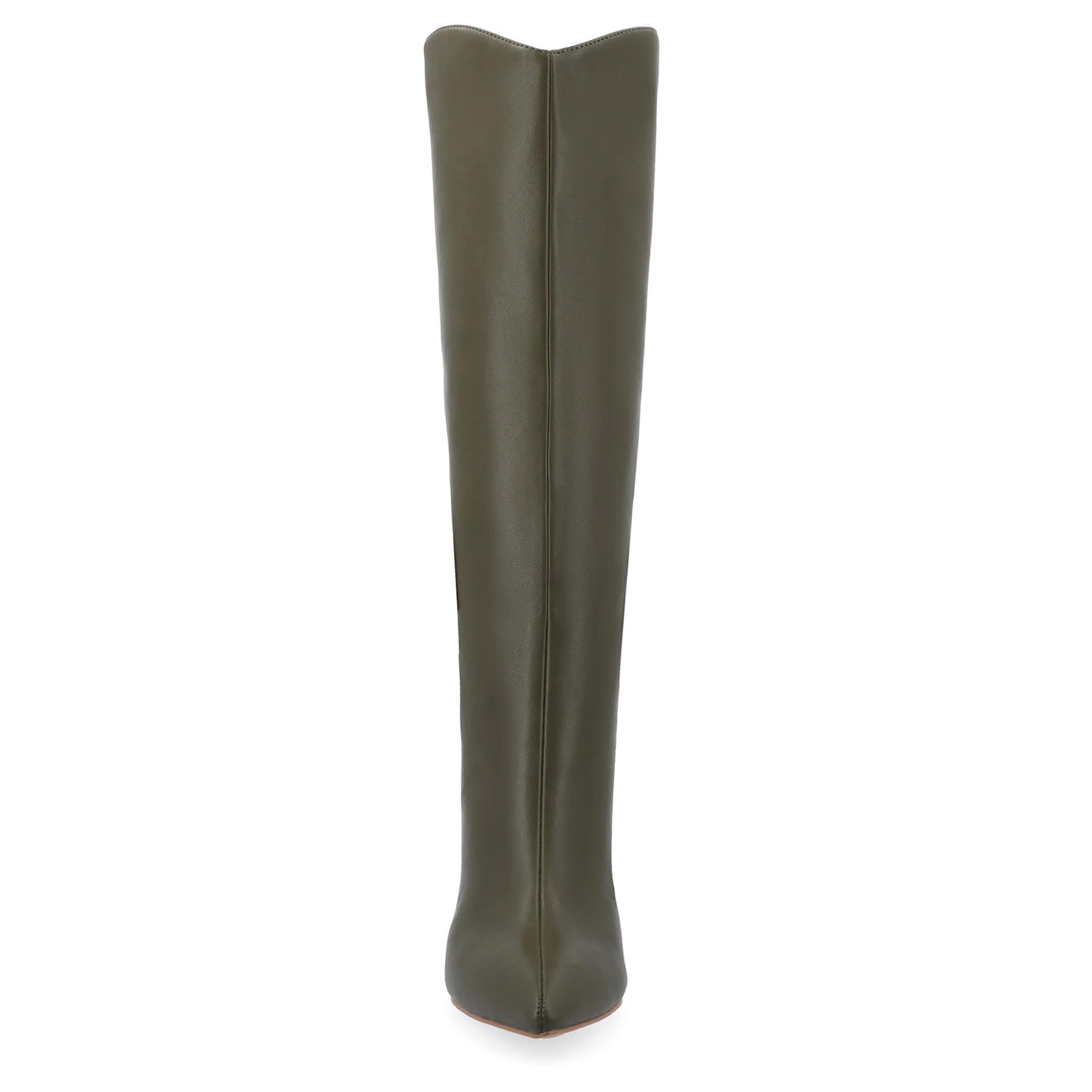 JOURNEE COLLECTION-WOMENS REHELA WIDE CALF TALL BOOT-OLIVE & 