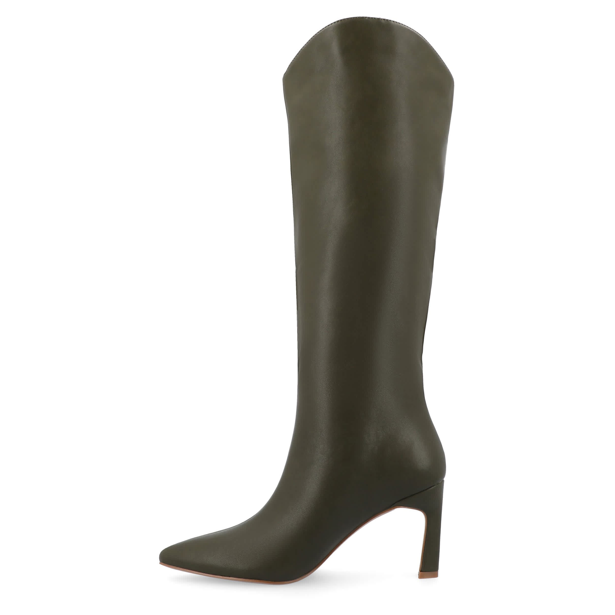 JOURNEE COLLECTION-WOMENS REHELA WIDE CALF TALL BOOT-OLIVE & 