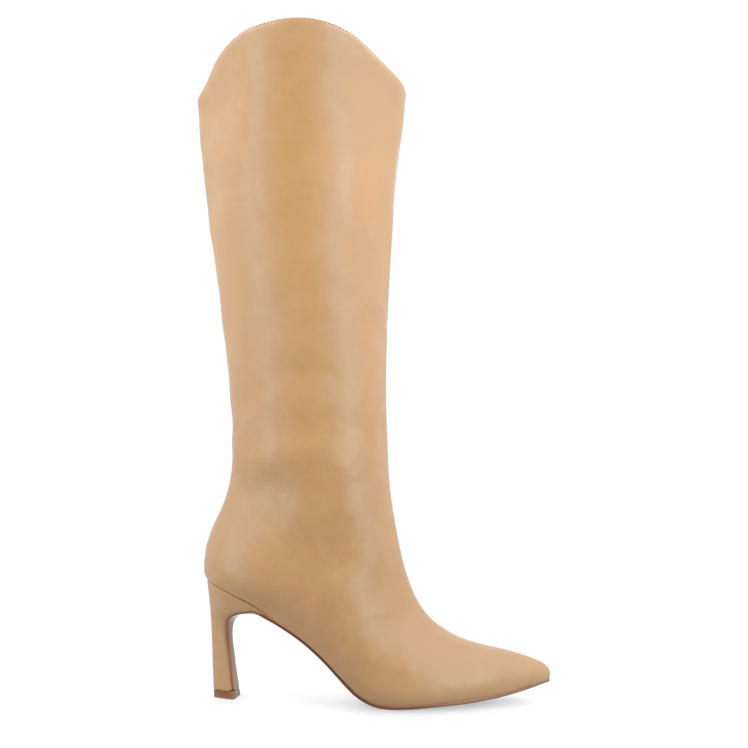 JOURNEE COLLECTION-WOMENS REHELA WIDE CALF TALL BOOT-TAN & 