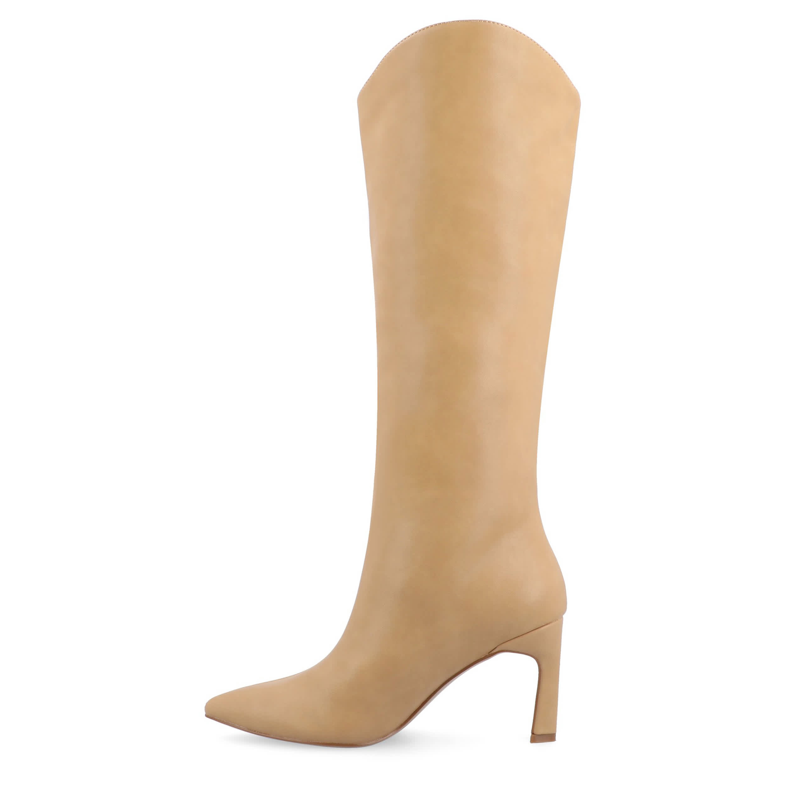 JOURNEE COLLECTION-WOMENS REHELA WIDE CALF TALL BOOT-TAN & 