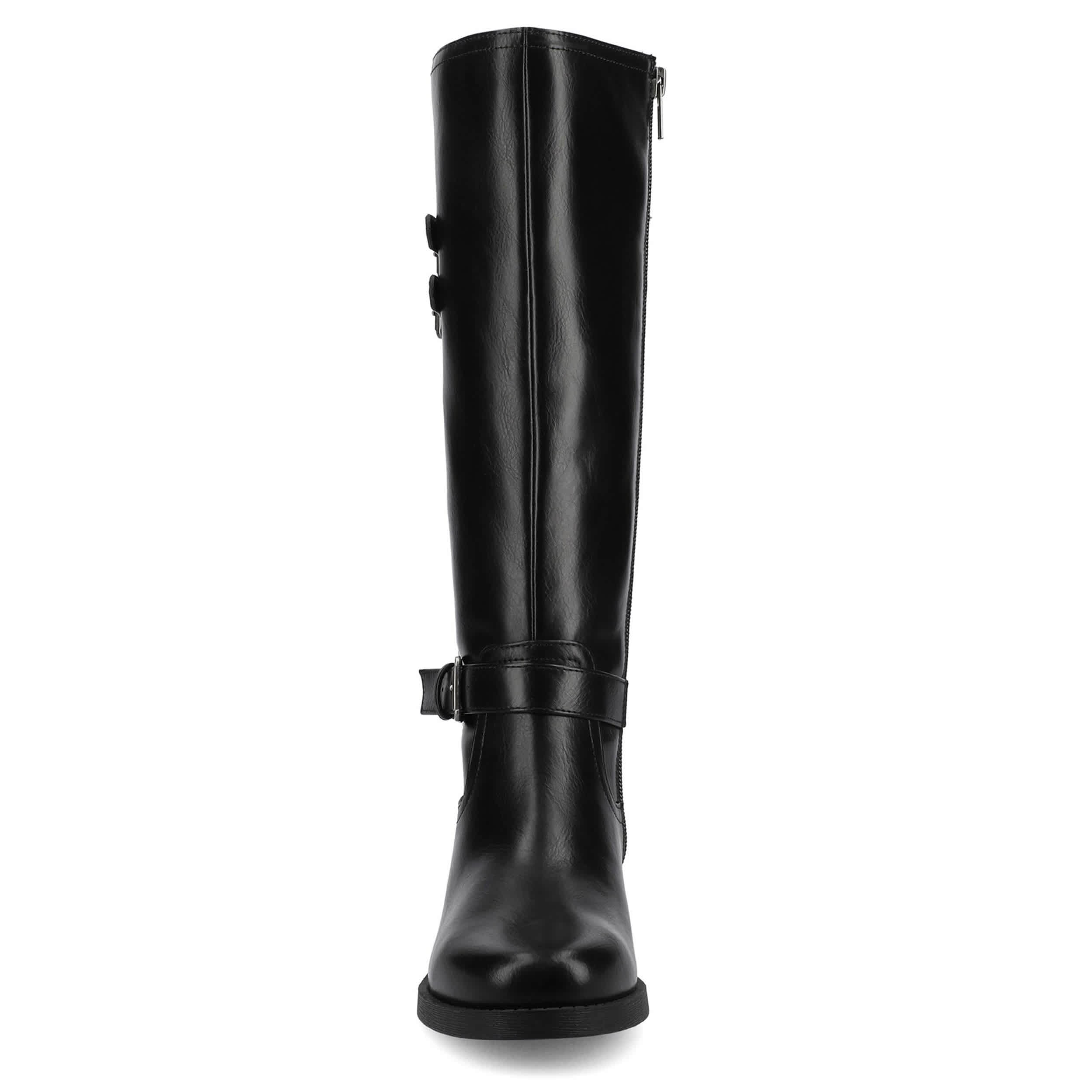 JOURNEE COLLECTION-WOMENS SONNY EXTRA WIDE CALF TALL BOOT-BLACK & 