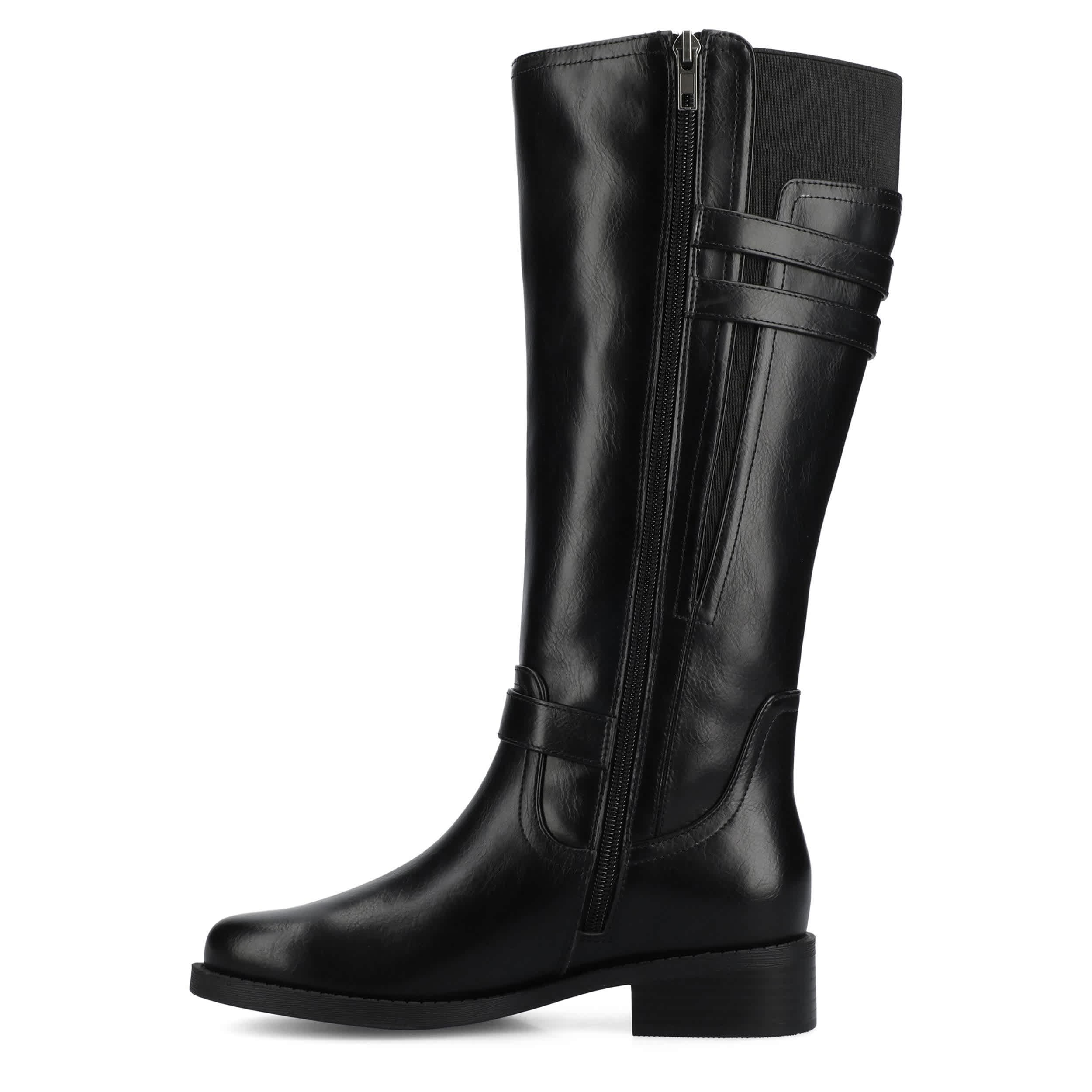 JOURNEE COLLECTION-WOMENS SONNY EXTRA WIDE CALF TALL BOOT-BLACK & 