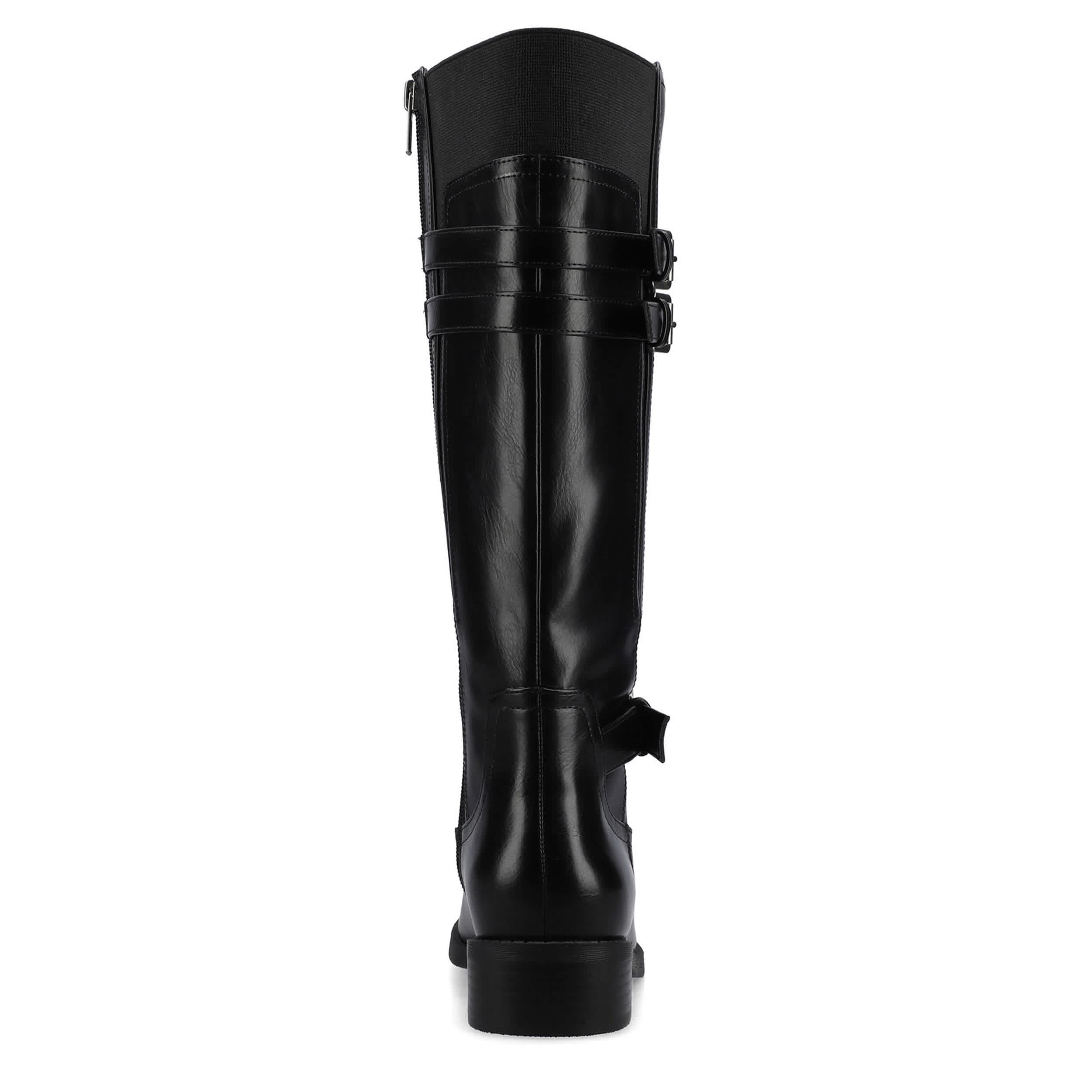 JOURNEE COLLECTION-WOMENS SONNY EXTRA WIDE CALF TALL BOOT-BLACK & 