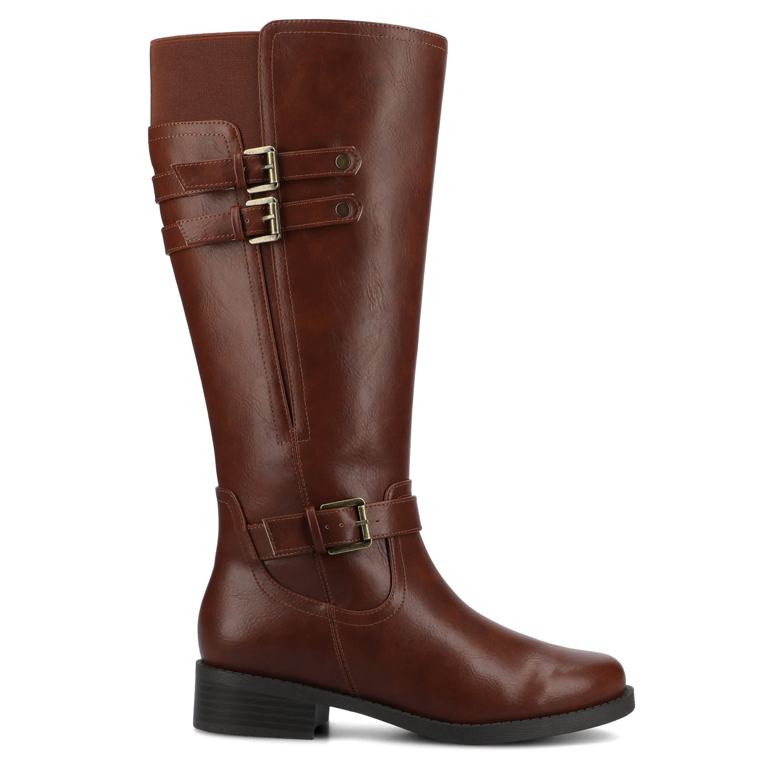 JOURNEE COLLECTION-WOMENS SONNY EXTRA WIDE CALF TALL BOOT-COGNAC & 