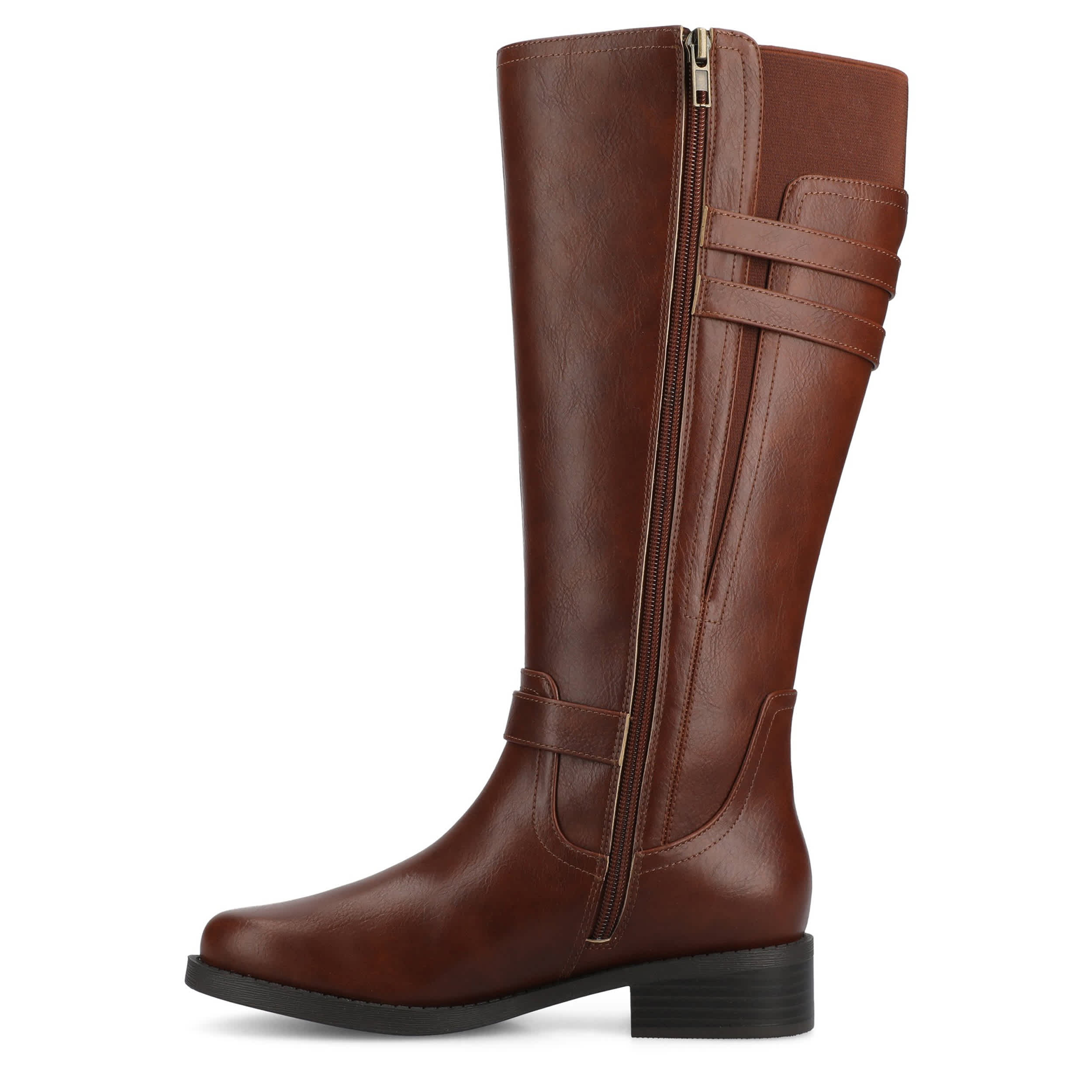 JOURNEE COLLECTION-WOMENS SONNY EXTRA WIDE CALF TALL BOOT-COGNAC & 