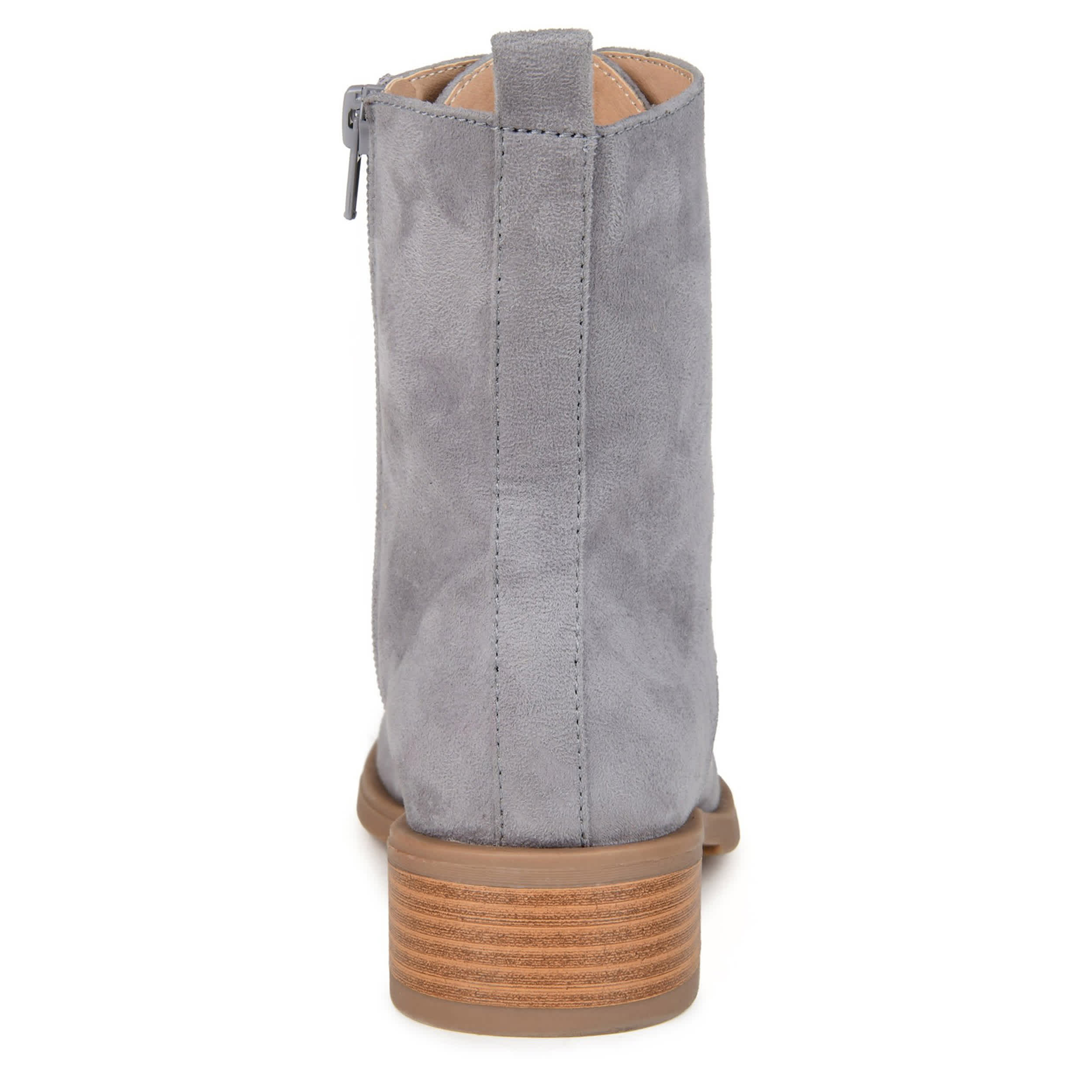 JOURNEE COLLECTION-WOMENS VIENNA WIDE LACE UP BOOT-GREY & 