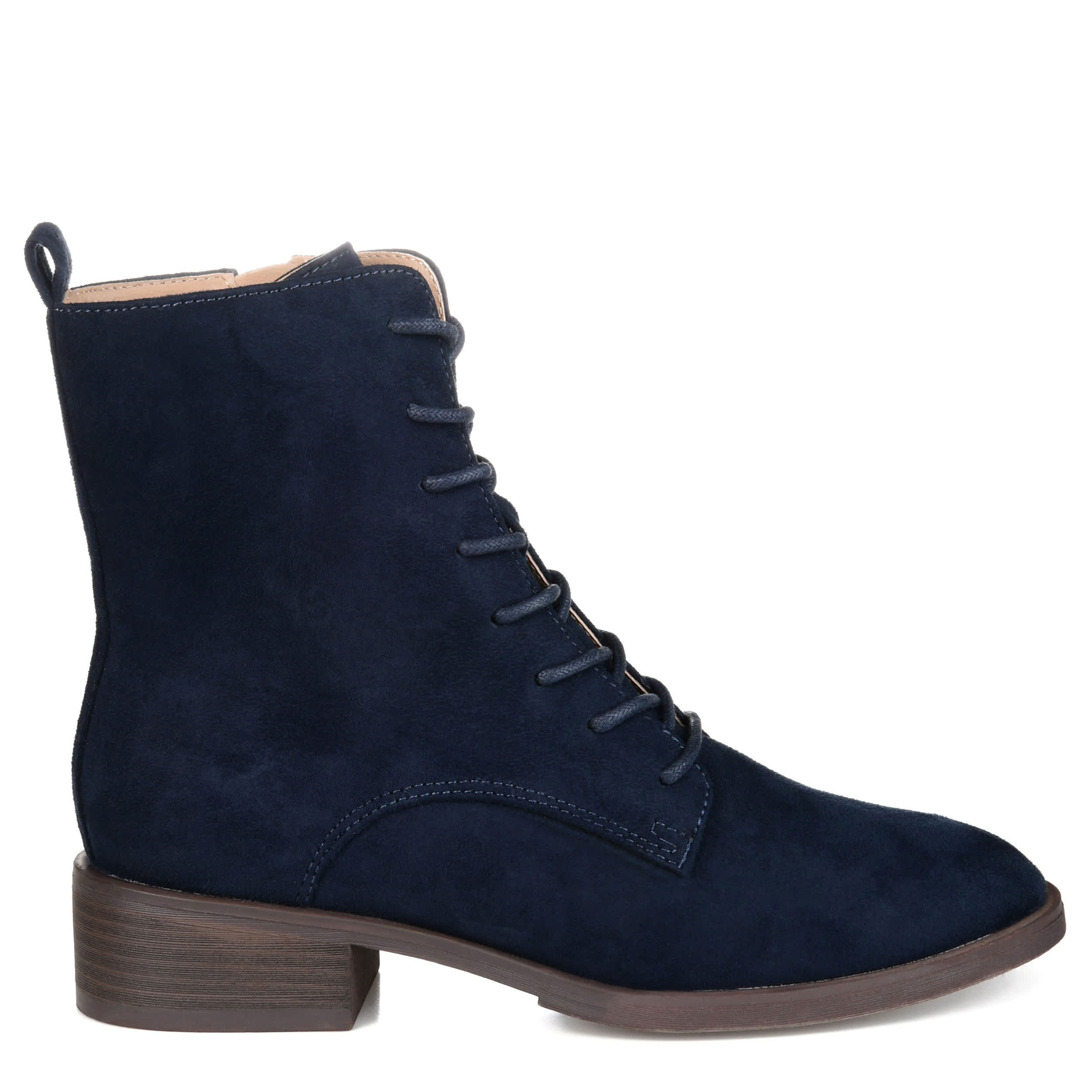 JOURNEE COLLECTION-WOMENS VIENNA WIDE LACE UP BOOT-NAVY & 