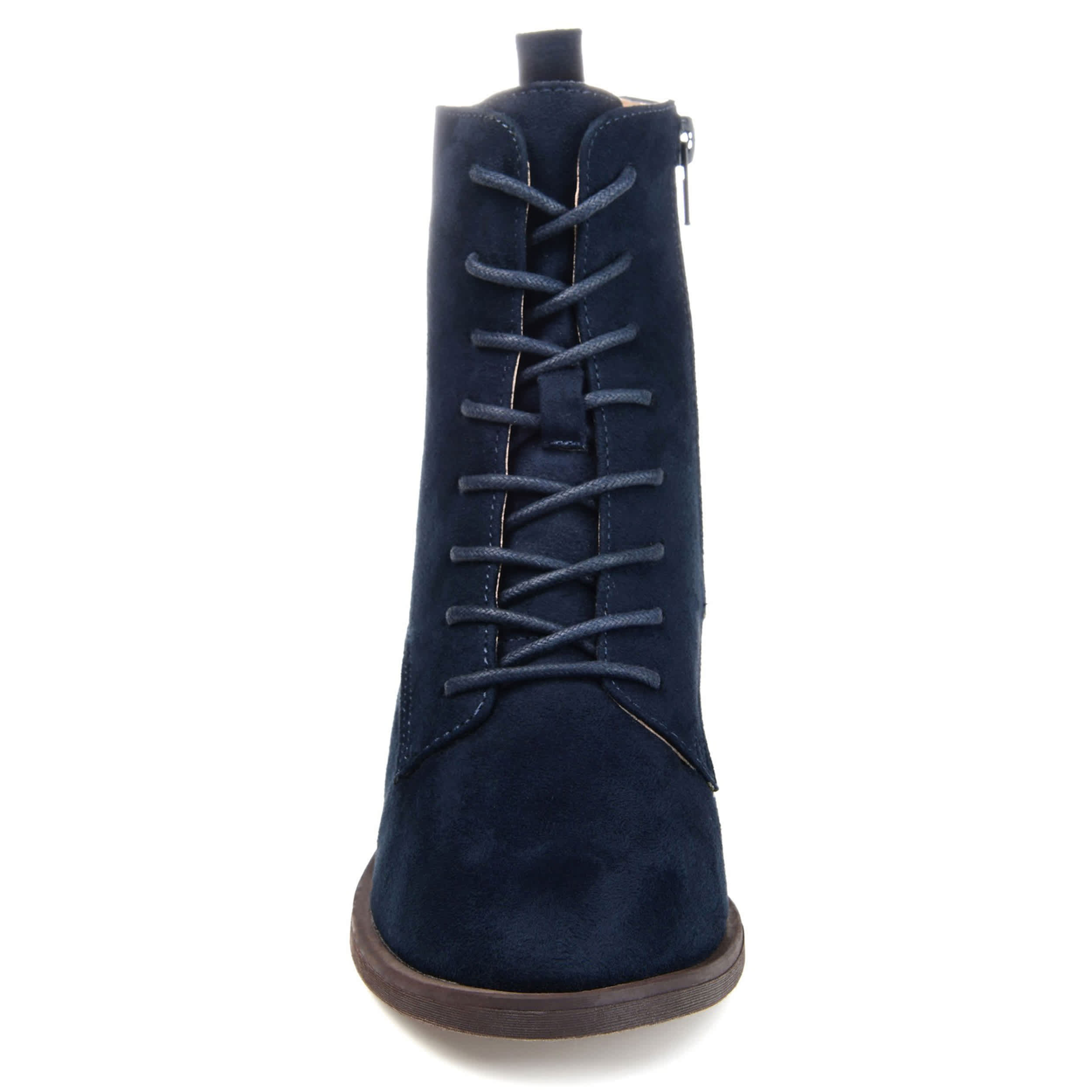 JOURNEE COLLECTION-WOMENS VIENNA WIDE LACE UP BOOT-NAVY & 