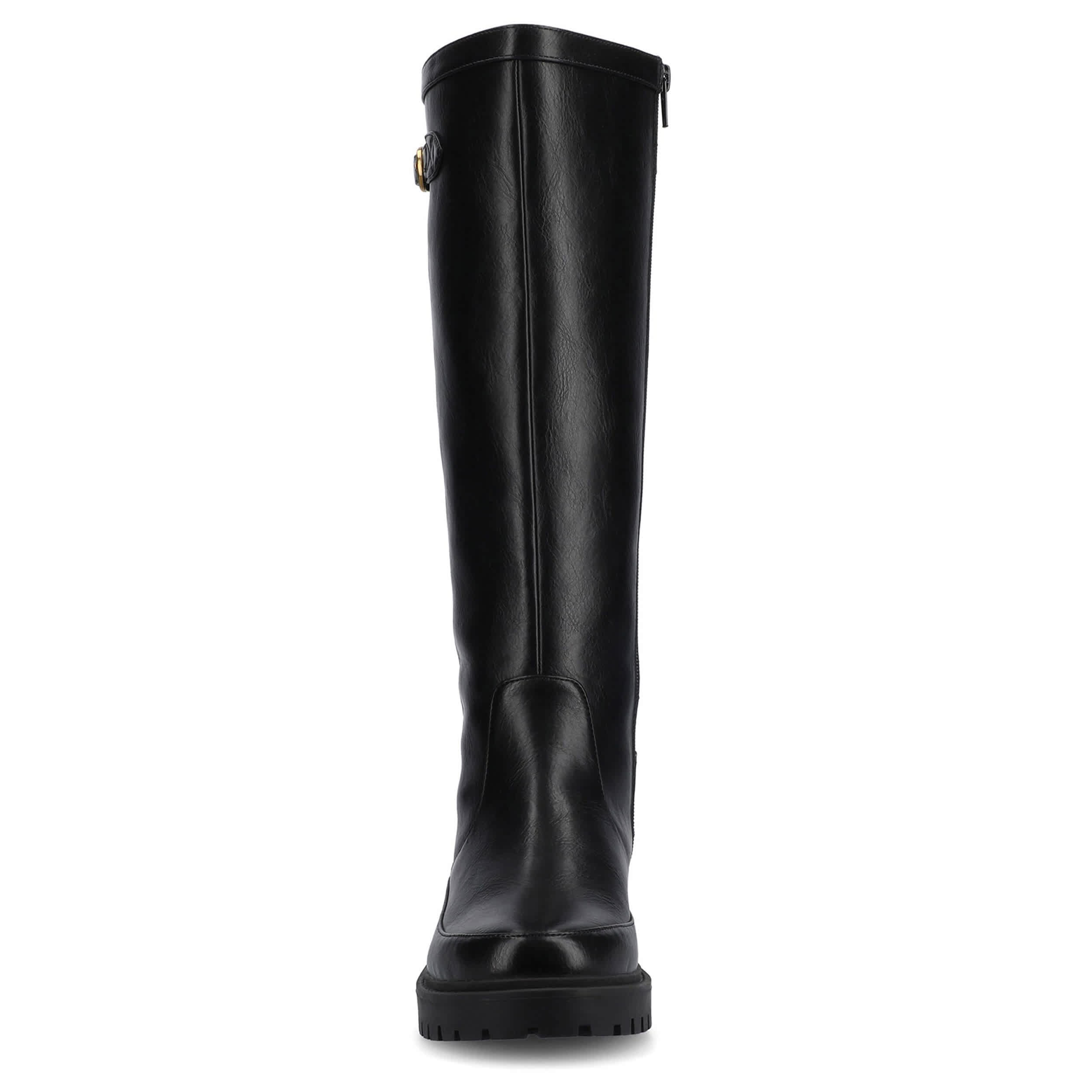 JOURNEE COLLECTION-WOMENS ZEMMIE TALL BOOT-BLACK & 