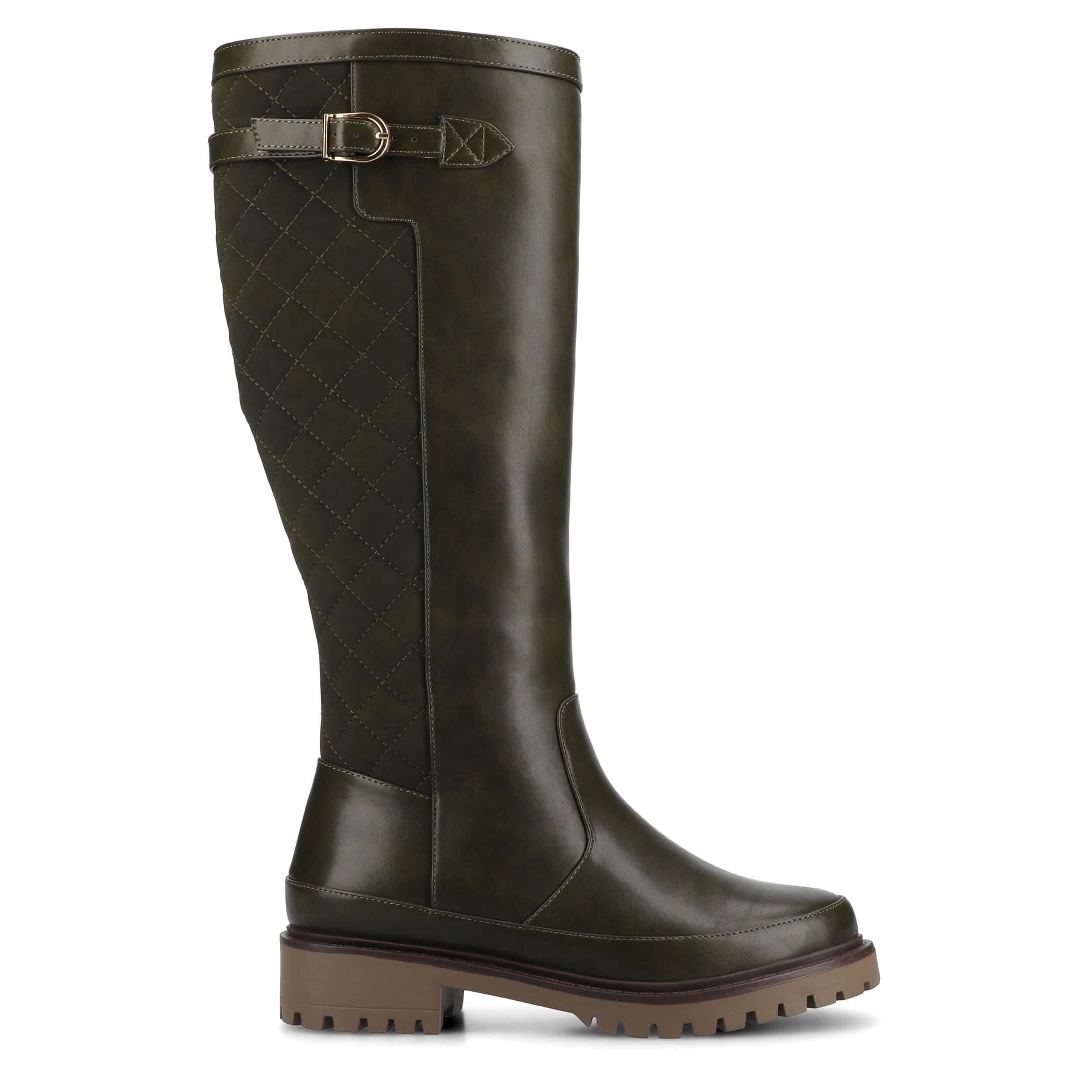 JOURNEE COLLECTION-WOMENS ZEMMIE WIDE CALF TALL BOOT-OLIVE & 