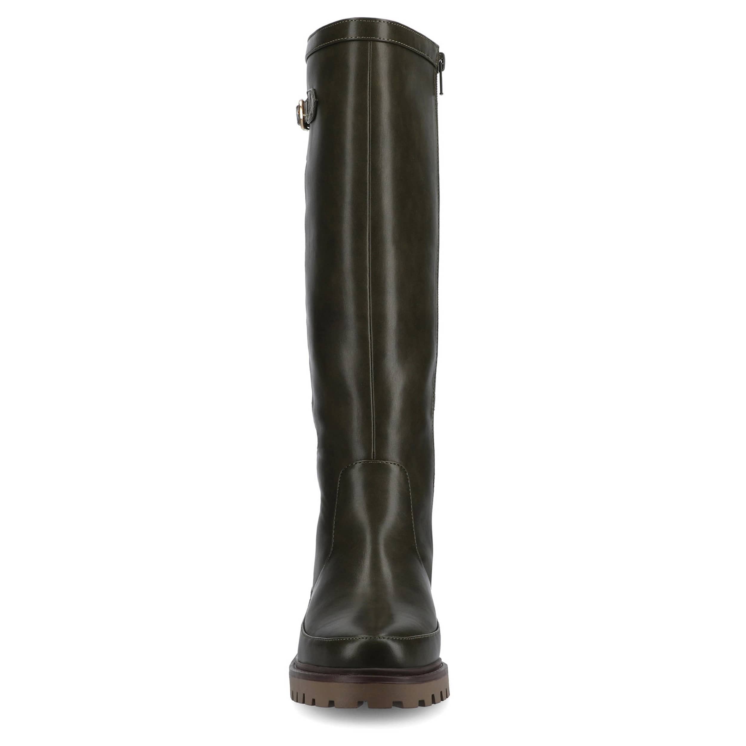 JOURNEE COLLECTION-WOMENS ZEMMIE WIDE CALF TALL BOOT-OLIVE & 