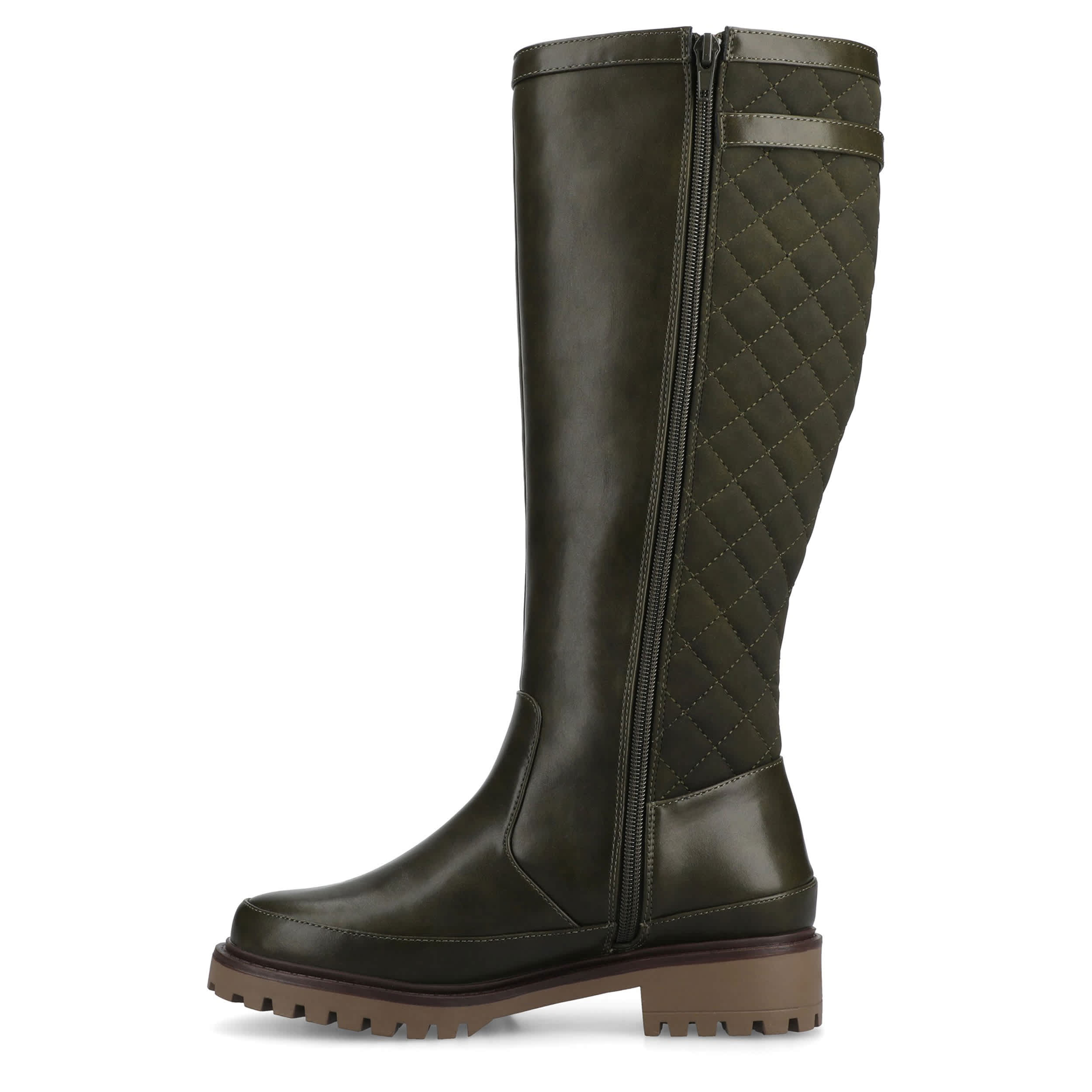 JOURNEE COLLECTION-WOMENS ZEMMIE WIDE CALF TALL BOOT-OLIVE & 
