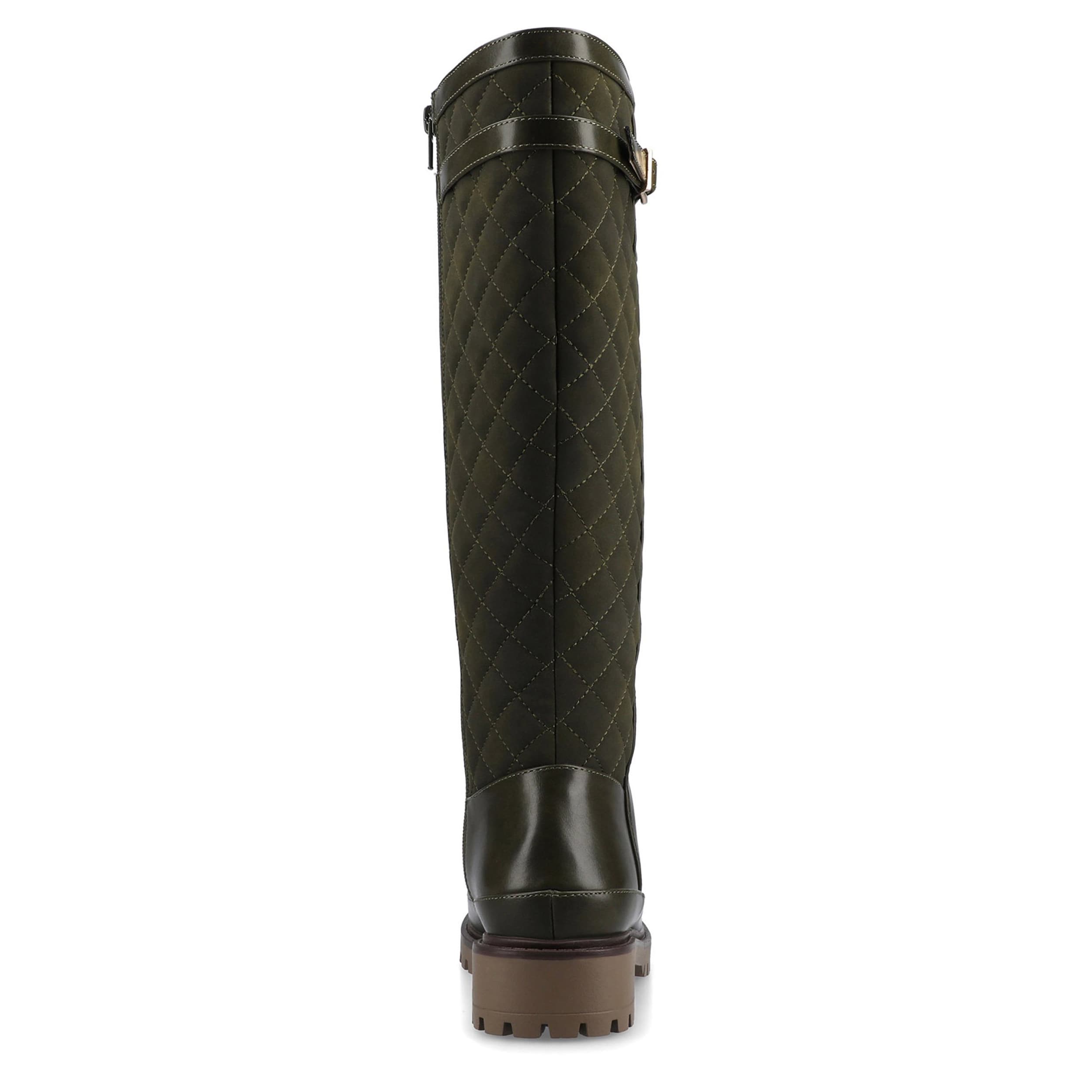 JOURNEE COLLECTION-WOMENS ZEMMIE WIDE CALF TALL BOOT-OLIVE & 