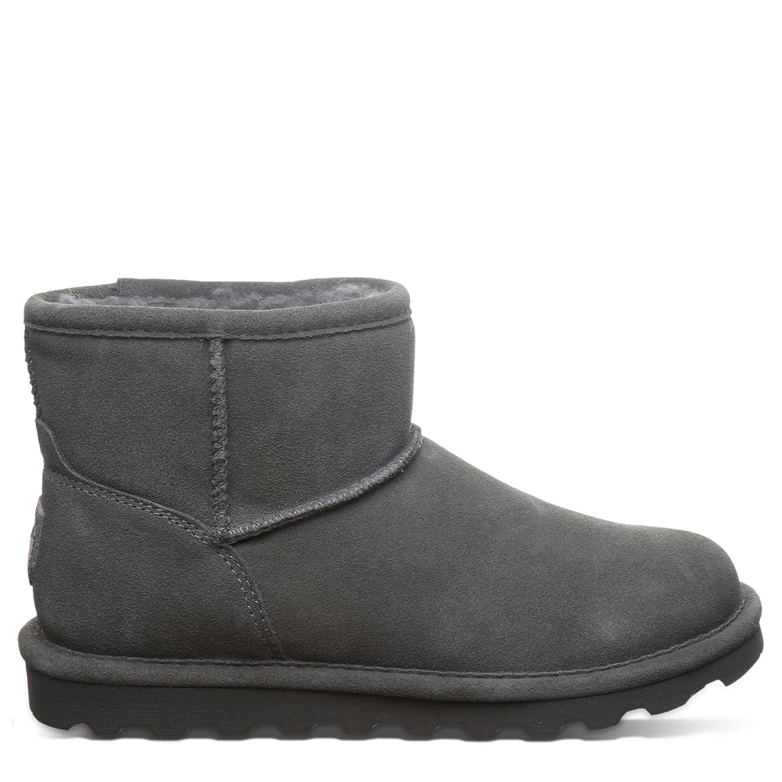 BEARPAW-WOMENS ALYSSA FUR BOOT-GREY & 