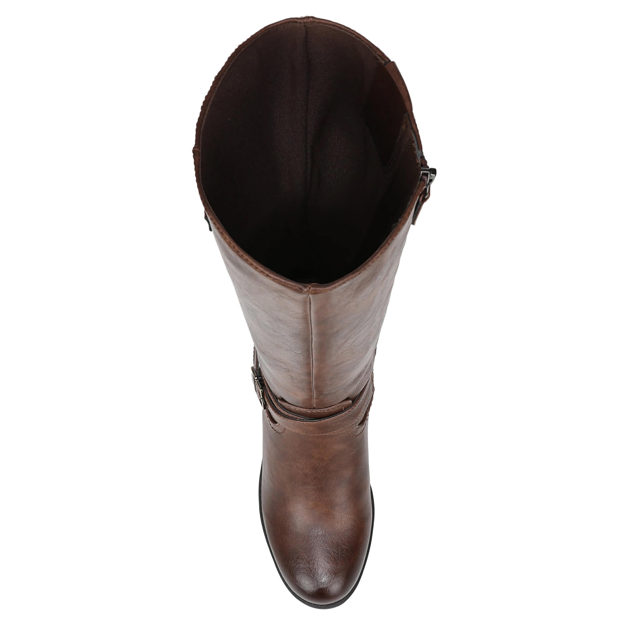 DR. SCHOLL'S-WOMENS PRAIRIE WIDE CALF TALL BOOT-DARK BROWN & 