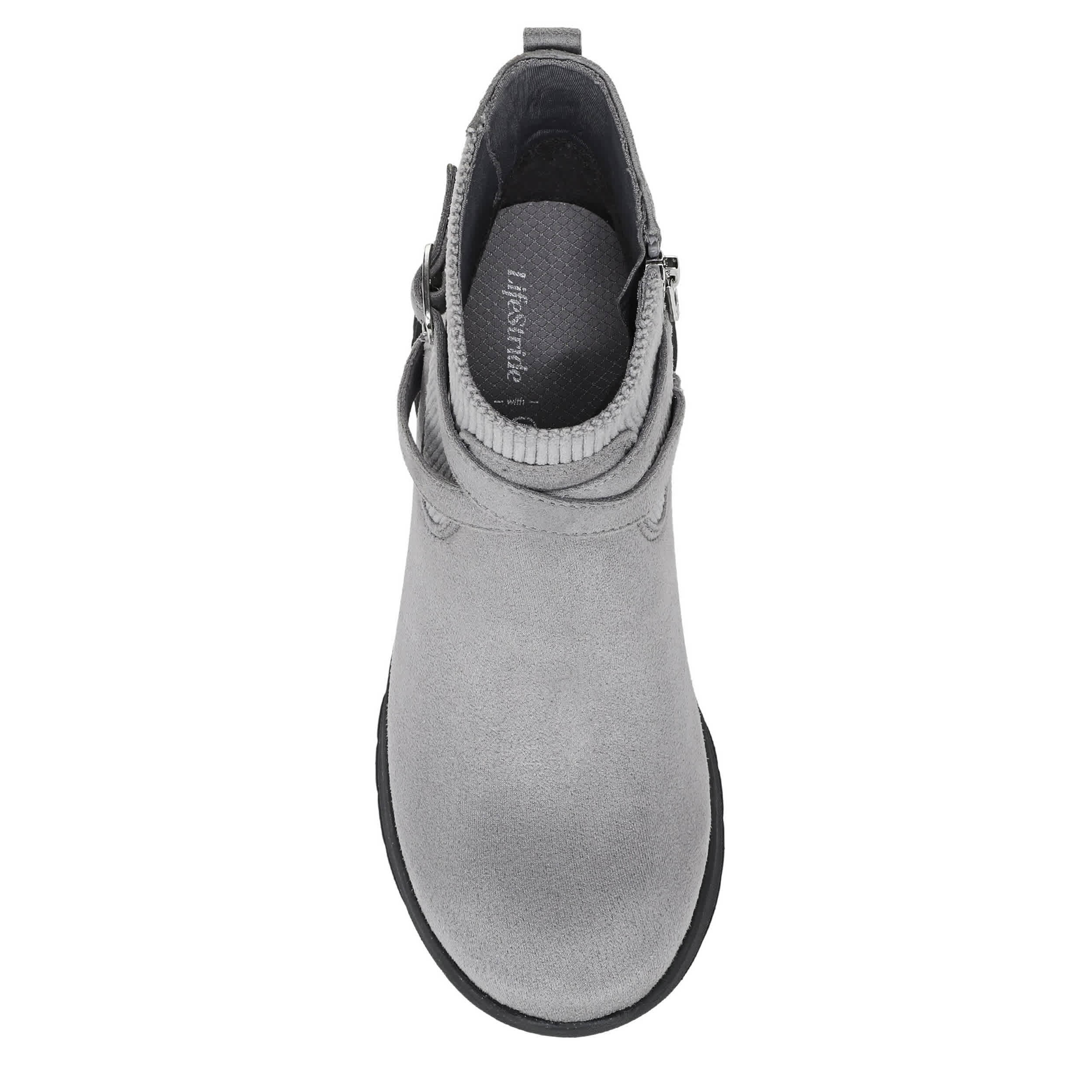 LIFESTRIDE-WOMENS GATES ANKLE BOOT-GREY & DARK GREY