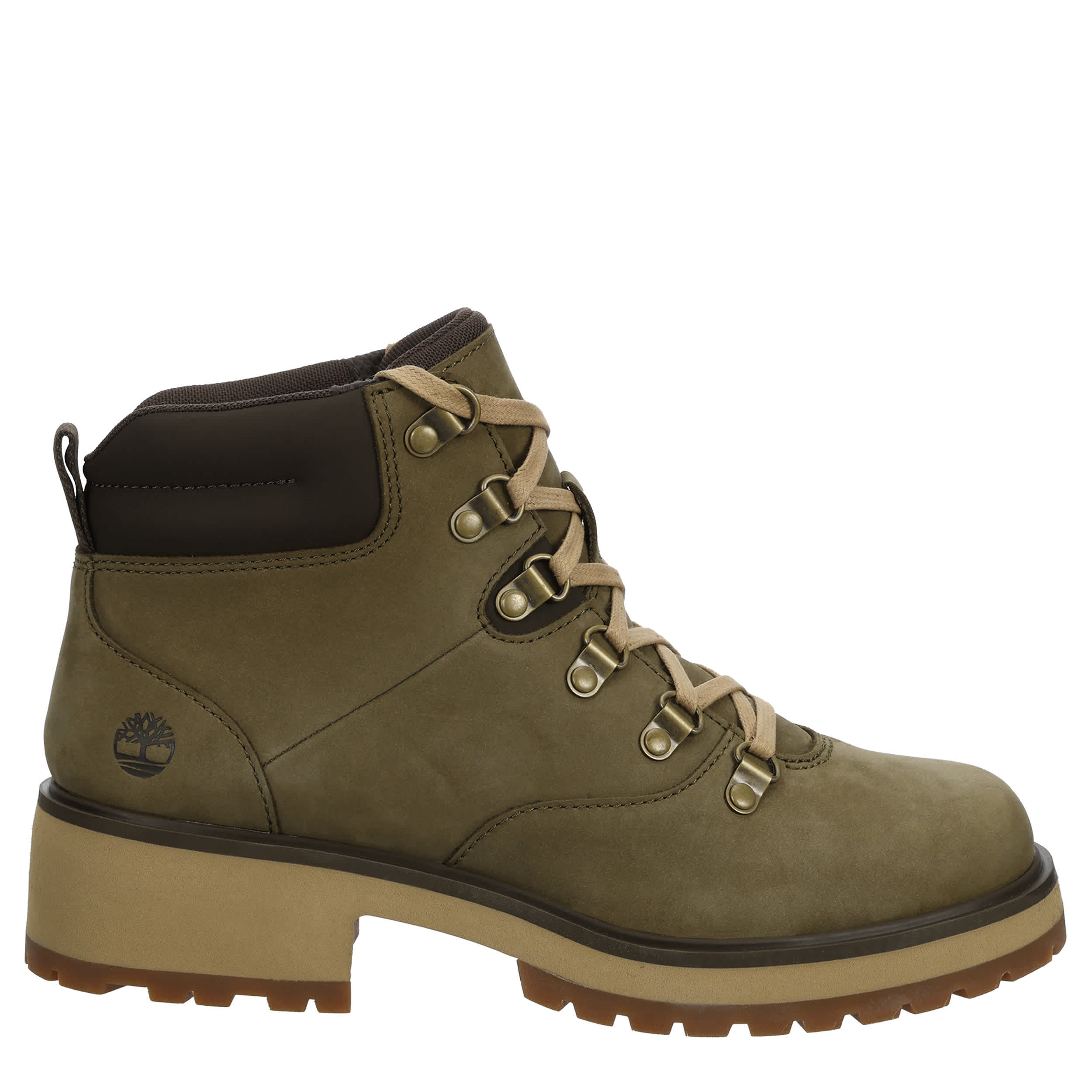 TIMBERLAND-WOMENS CARNABY ROW MID LACE-UP BOOT-OLIVE & 