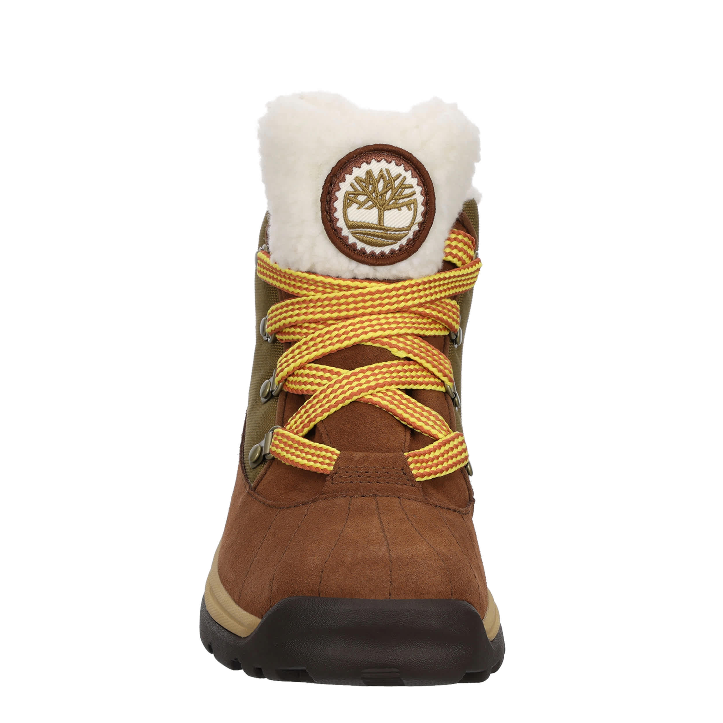 TIMBERLAND-WOMENS WHITE LEDGE MID LACE-UP WATERPROOF SNOW BOOT-BROWN & 