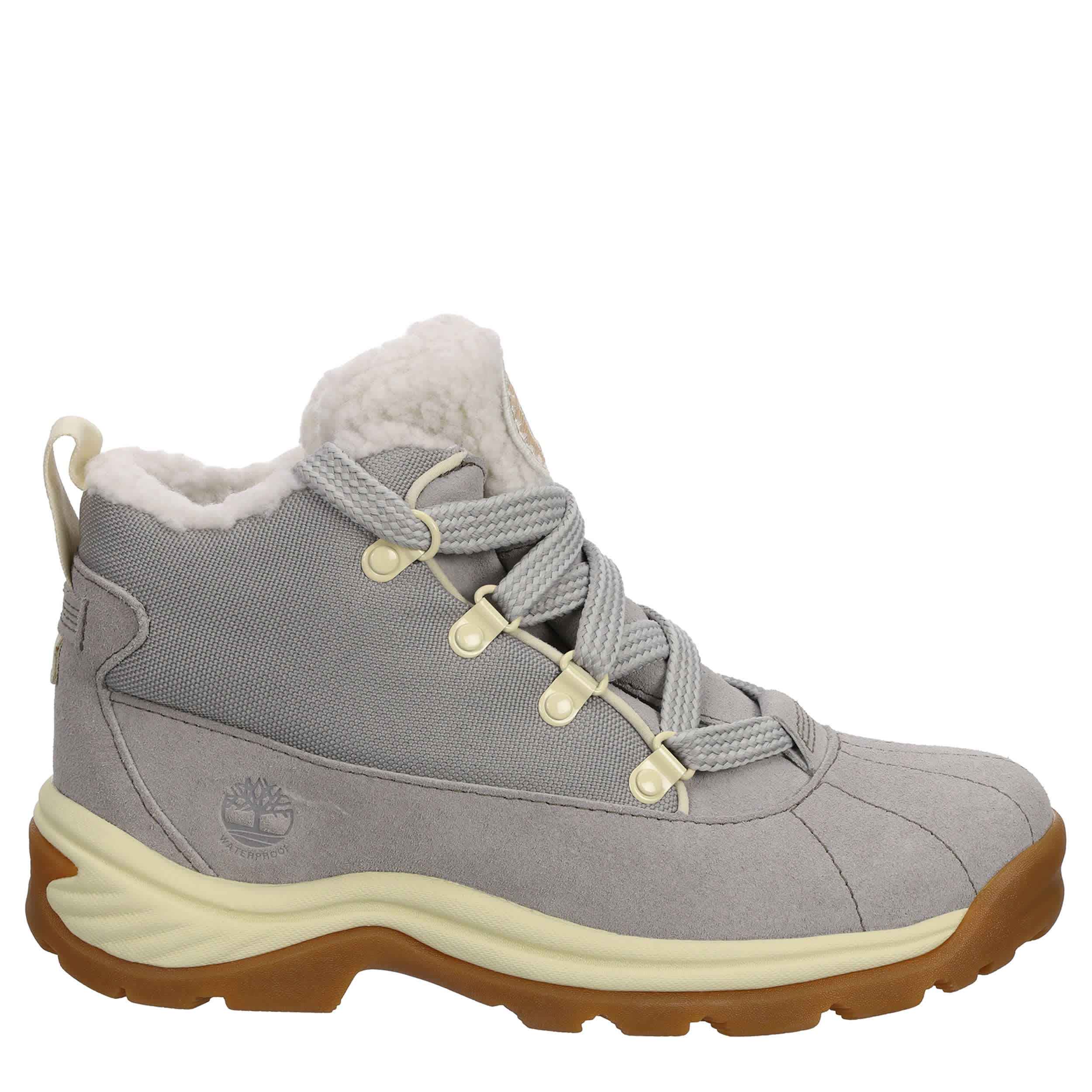 TIMBERLAND-WOMENS WHITE LEDGE MID LACE-UP WATERPROOF SNOW BOOT-GREY & 