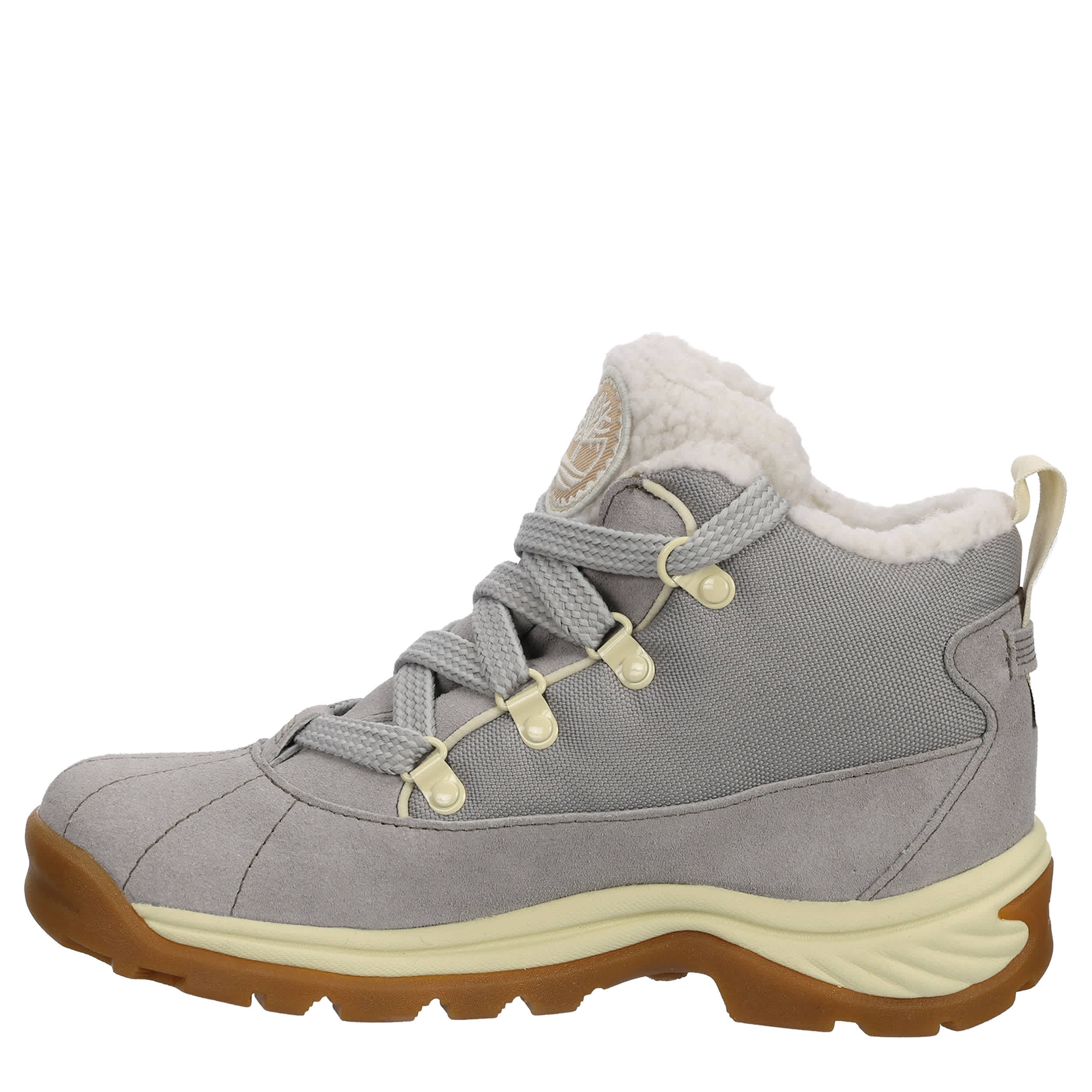 TIMBERLAND-WOMENS WHITE LEDGE MID LACE-UP WATERPROOF SNOW BOOT-GREY & 