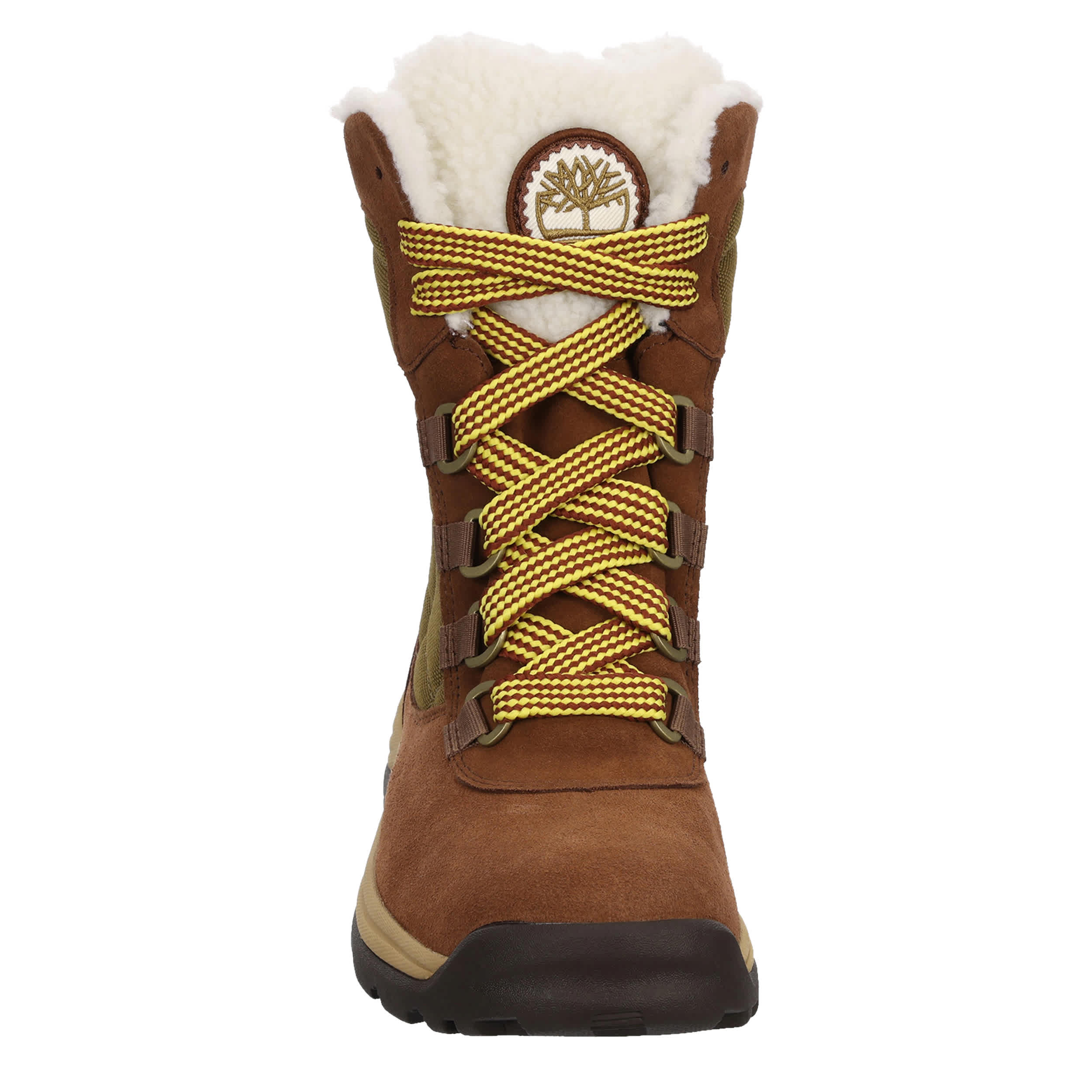 TIMBERLAND-WOMENS WHITE LEDGE LACE-UP WATERPROOF TALL SNOW BOOT-BROWN & 