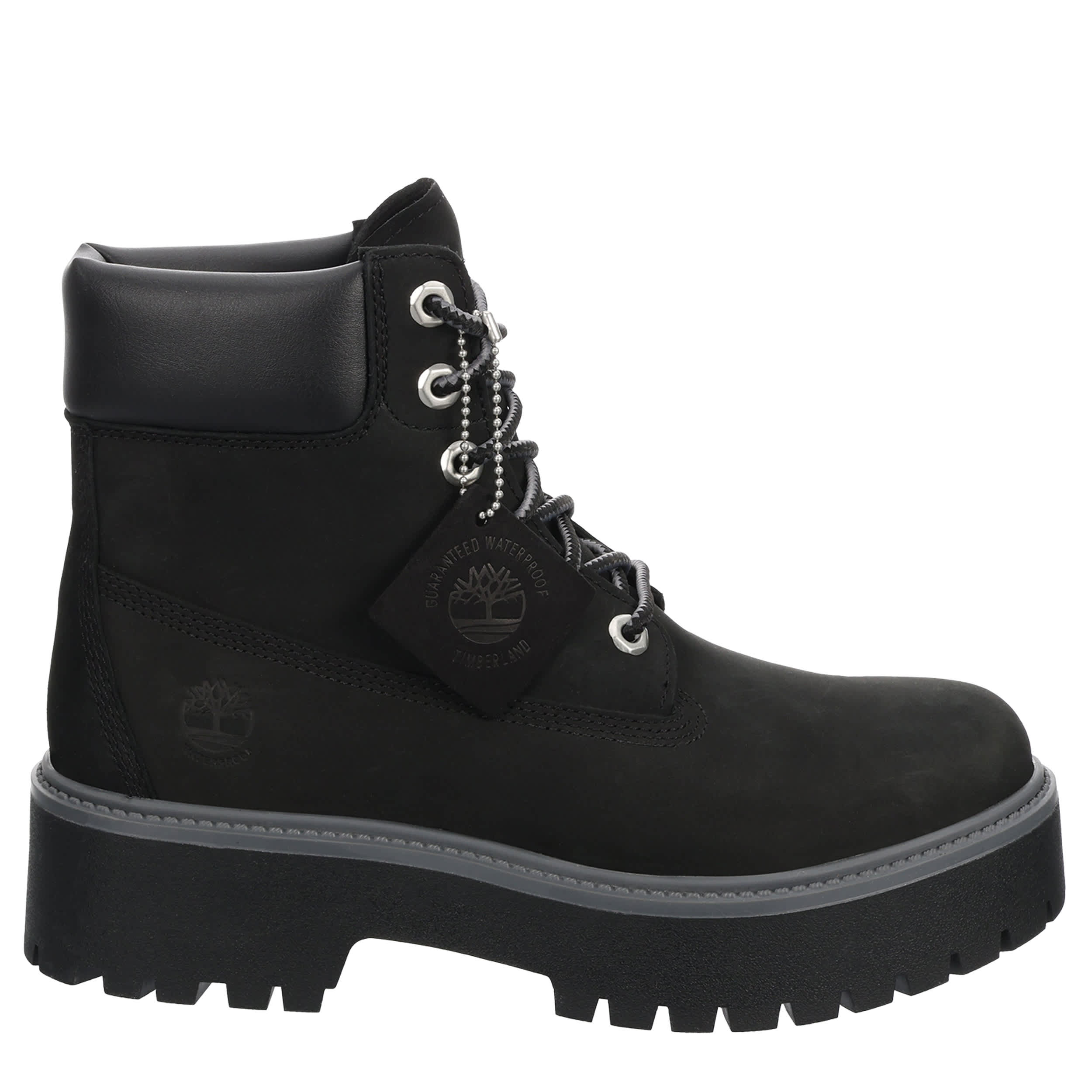 TIMBERLAND-WOMENS STONE STREET 6 INCH LACE-UP BOOT-BLACK & 