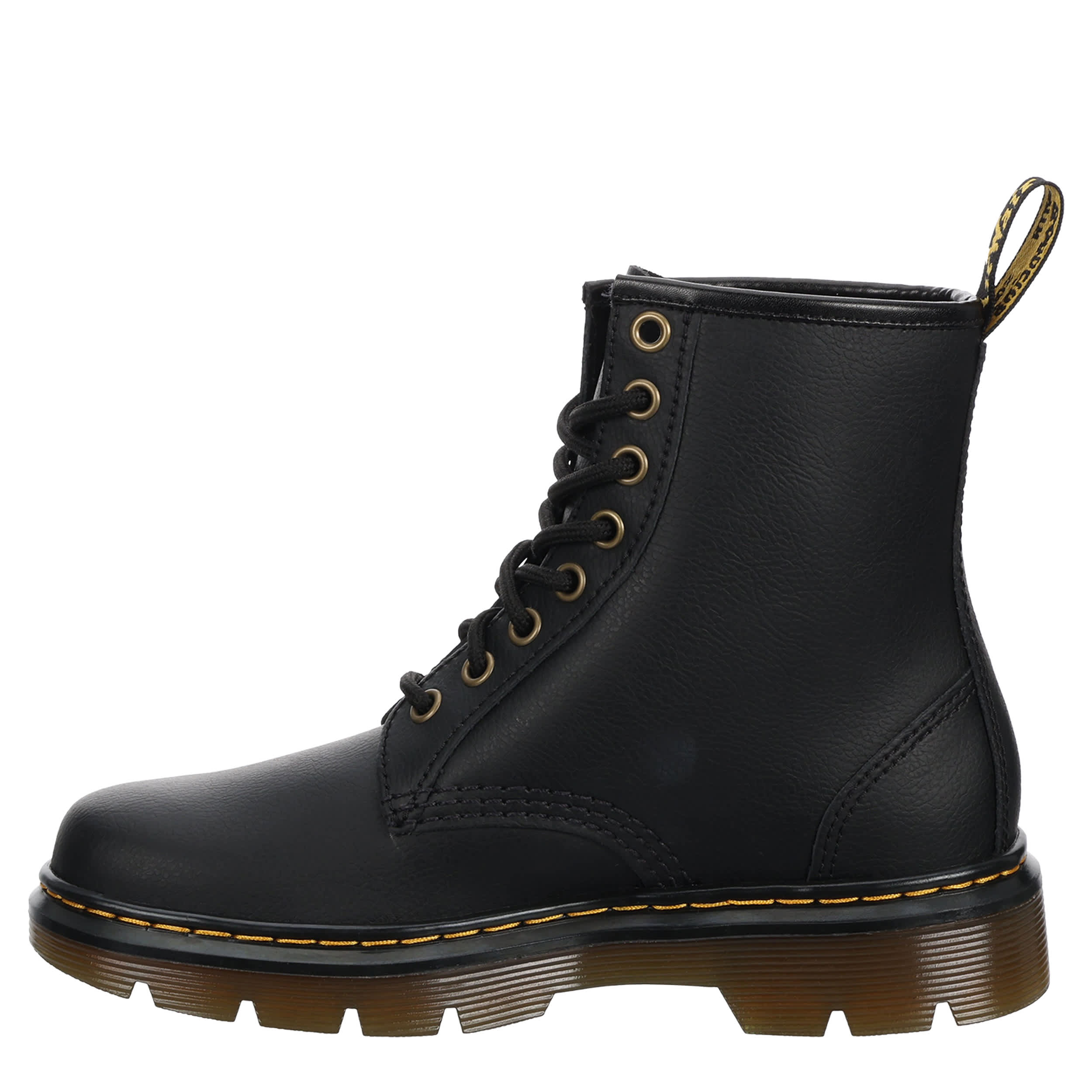 DR.MARTENS-WOMENS APRILE 8 EYE FLORAL EMBROIDERY LACE UP BOOT-BLACK & BURGUNDY