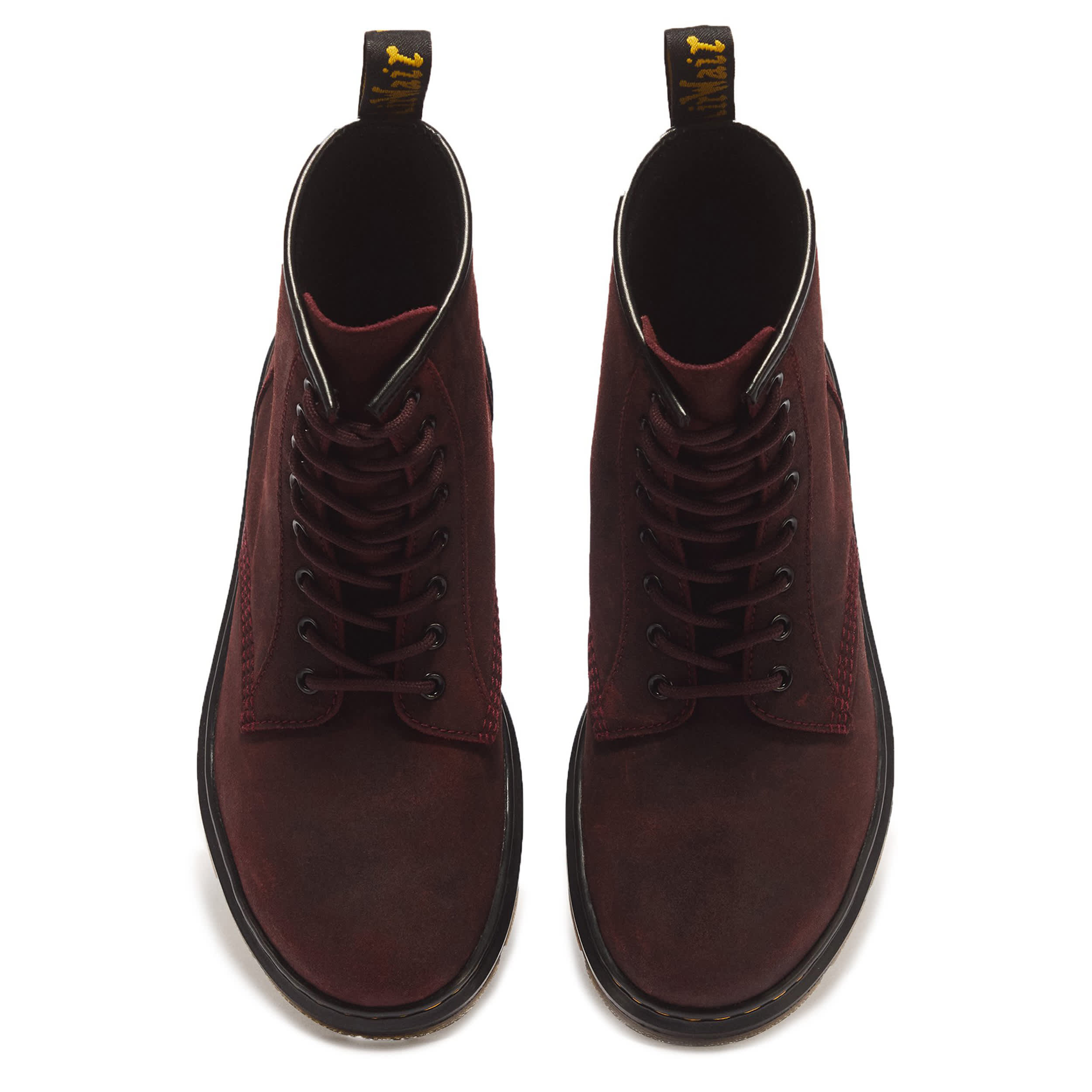 DR.MARTENS-WOMENS APRILE 8 EYE LACE UP BOOT-BURGUNDY & 