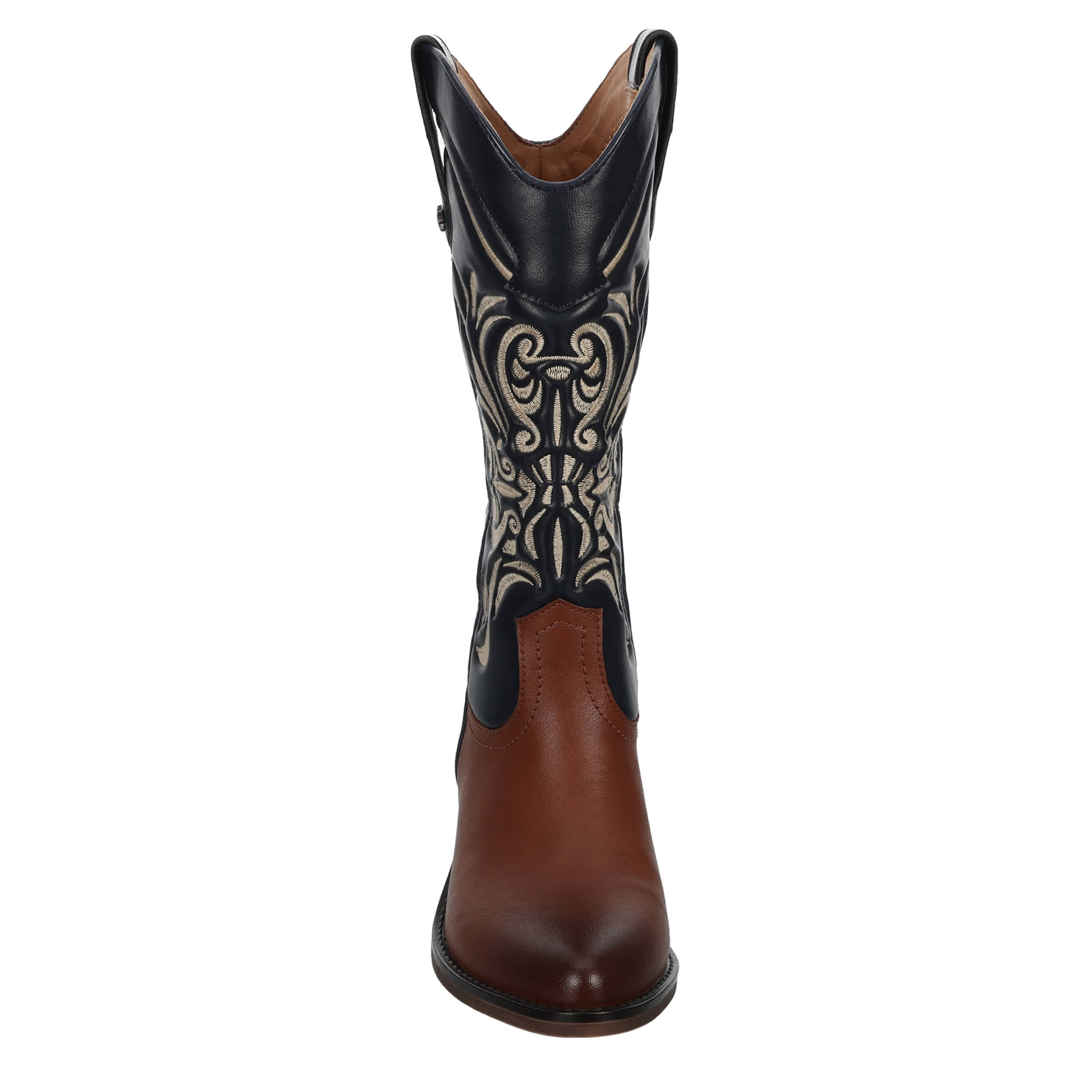 MICHAEL BY MICHAEL SHANNON-WOMENS WESTERN BOOT-NAVY & BROWN
