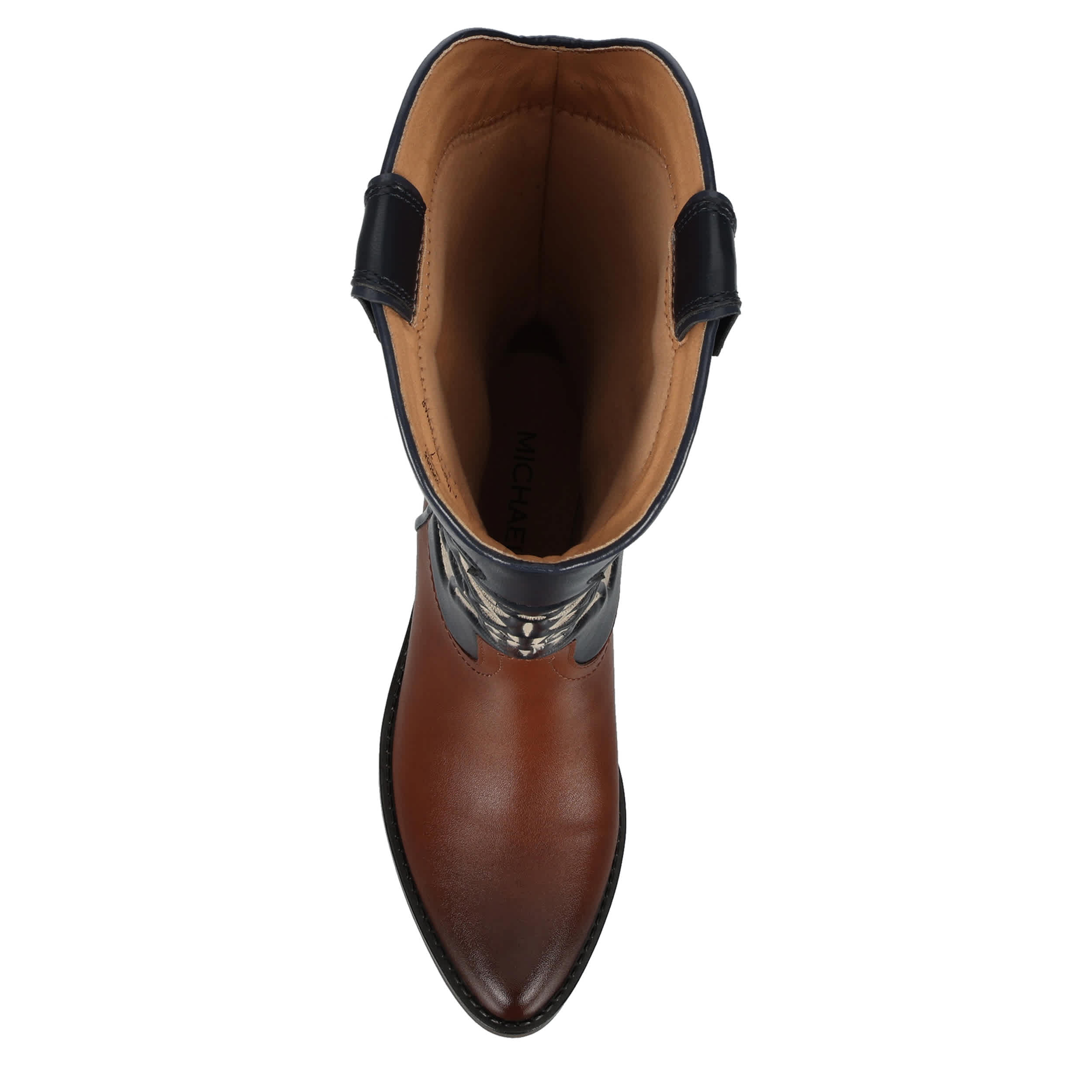 MICHAEL BY MICHAEL SHANNON-WOMENS WESTERN BOOT-NAVY & BROWN