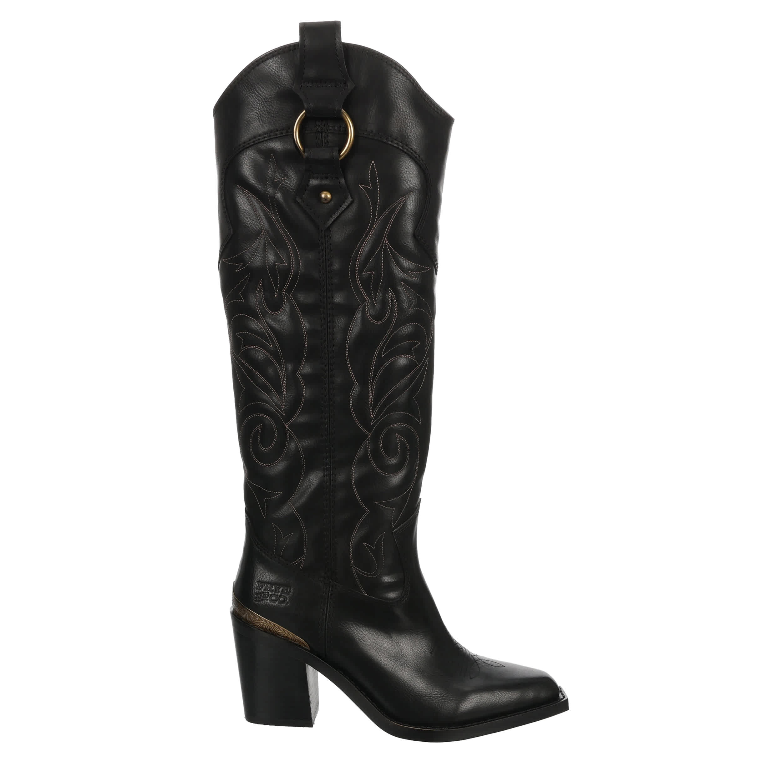 FRYE & CO-WOMENS ASHLYN TALL DECO BOOT-BLACK & 