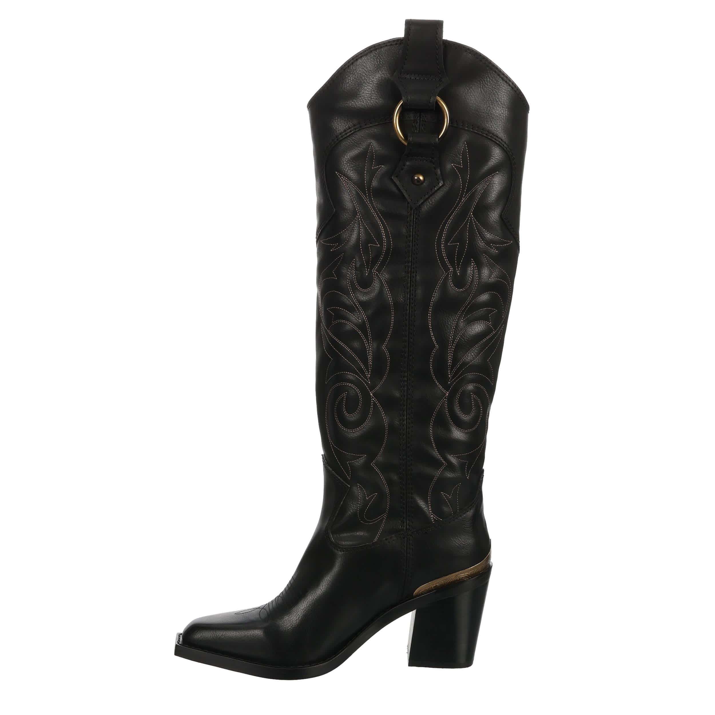 FRYE & CO-WOMENS ASHLYN TALL DECO BOOT-BLACK & 