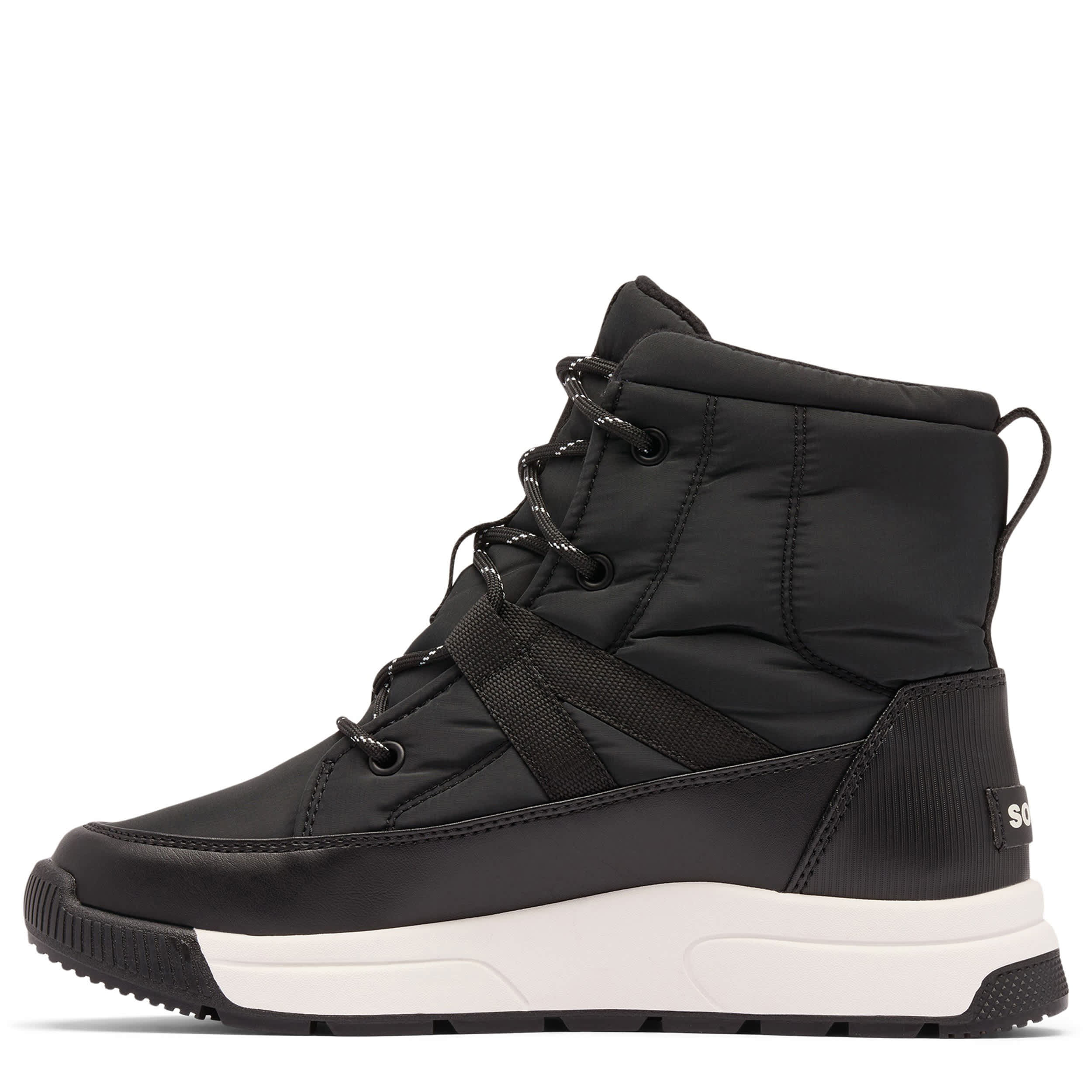 SOREL-WOMENS WHITNEY III MID WP BOOT-BLACK & WHITE