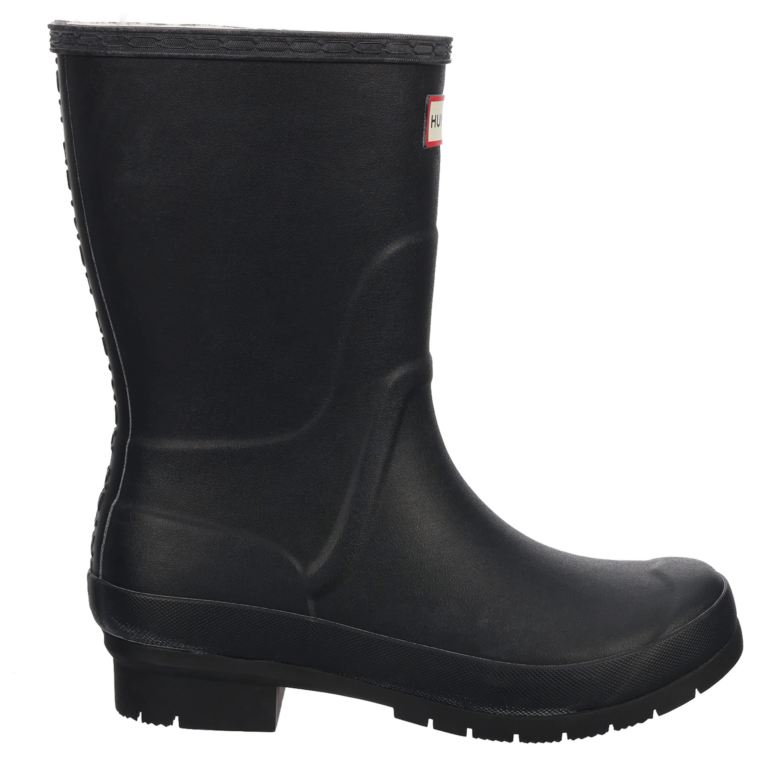 HUNTER-WOMENS LIBERTY SHORT RAIN BOOT-BLACK & 
