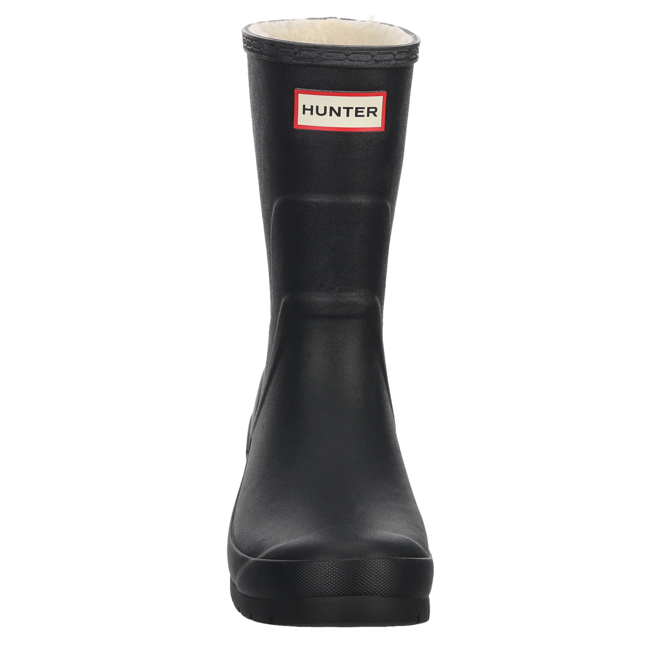 HUNTER-WOMENS LIBERTY SHORT RAIN BOOT-BLACK & 