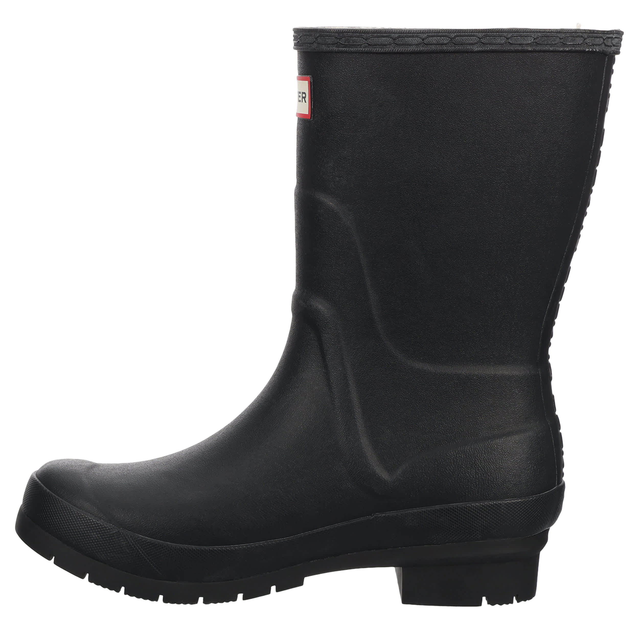 HUNTER-WOMENS LIBERTY SHORT RAIN BOOT-BLACK & 