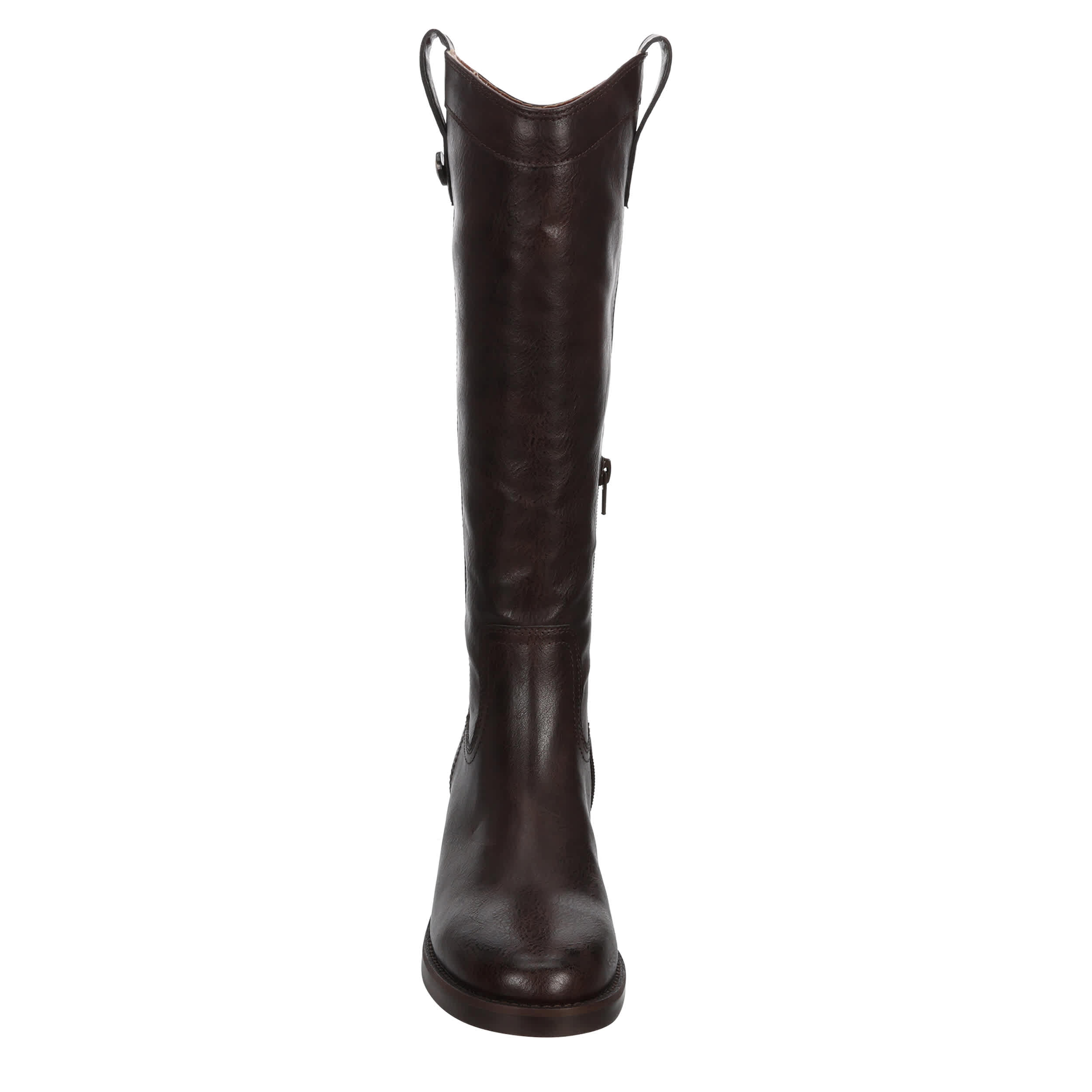 FRYE & CO-WOMENS FOSTER BUTTON  BOOT-DARK BROWN & 