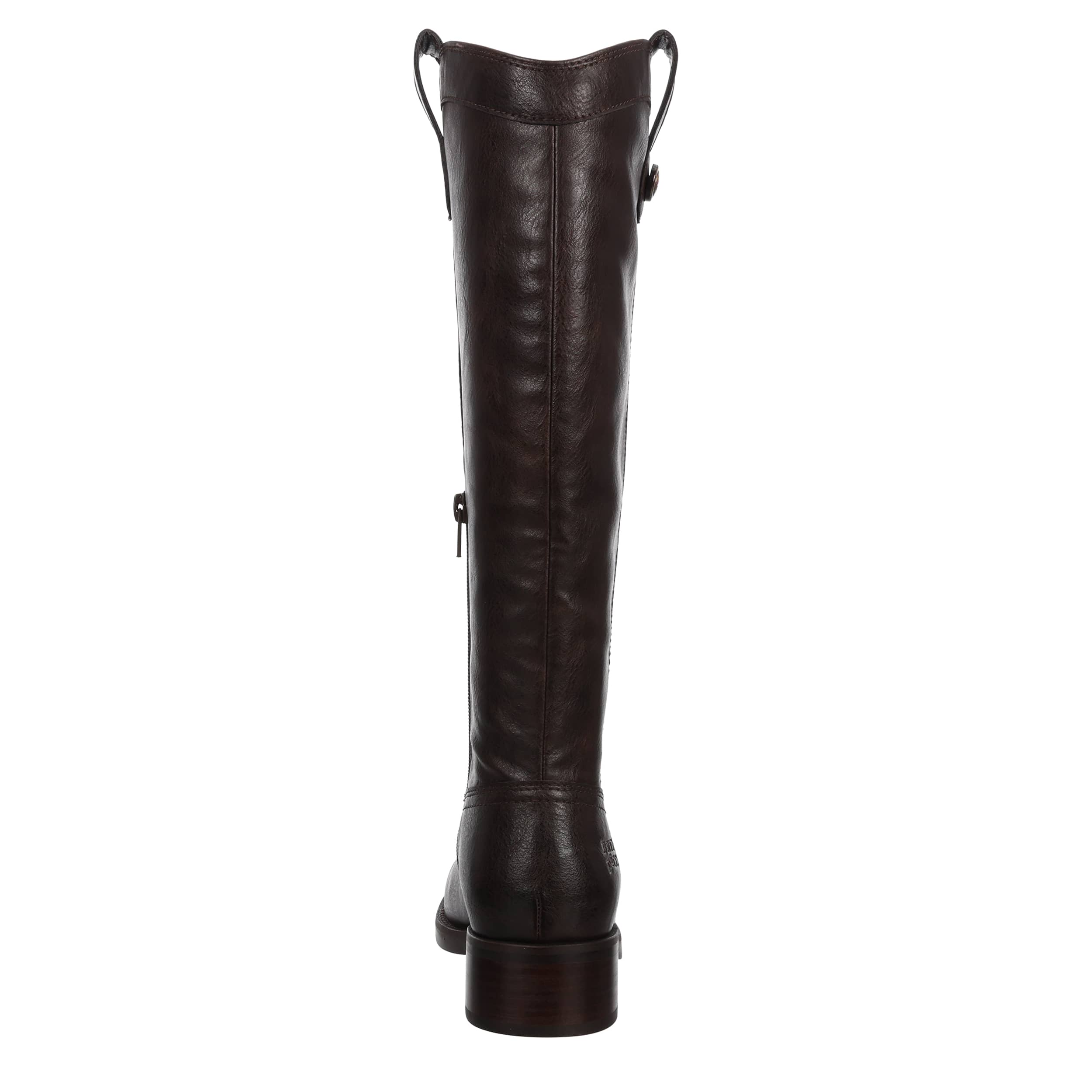 FRYE & CO-WOMENS FOSTER BUTTON  BOOT-DARK BROWN & 
